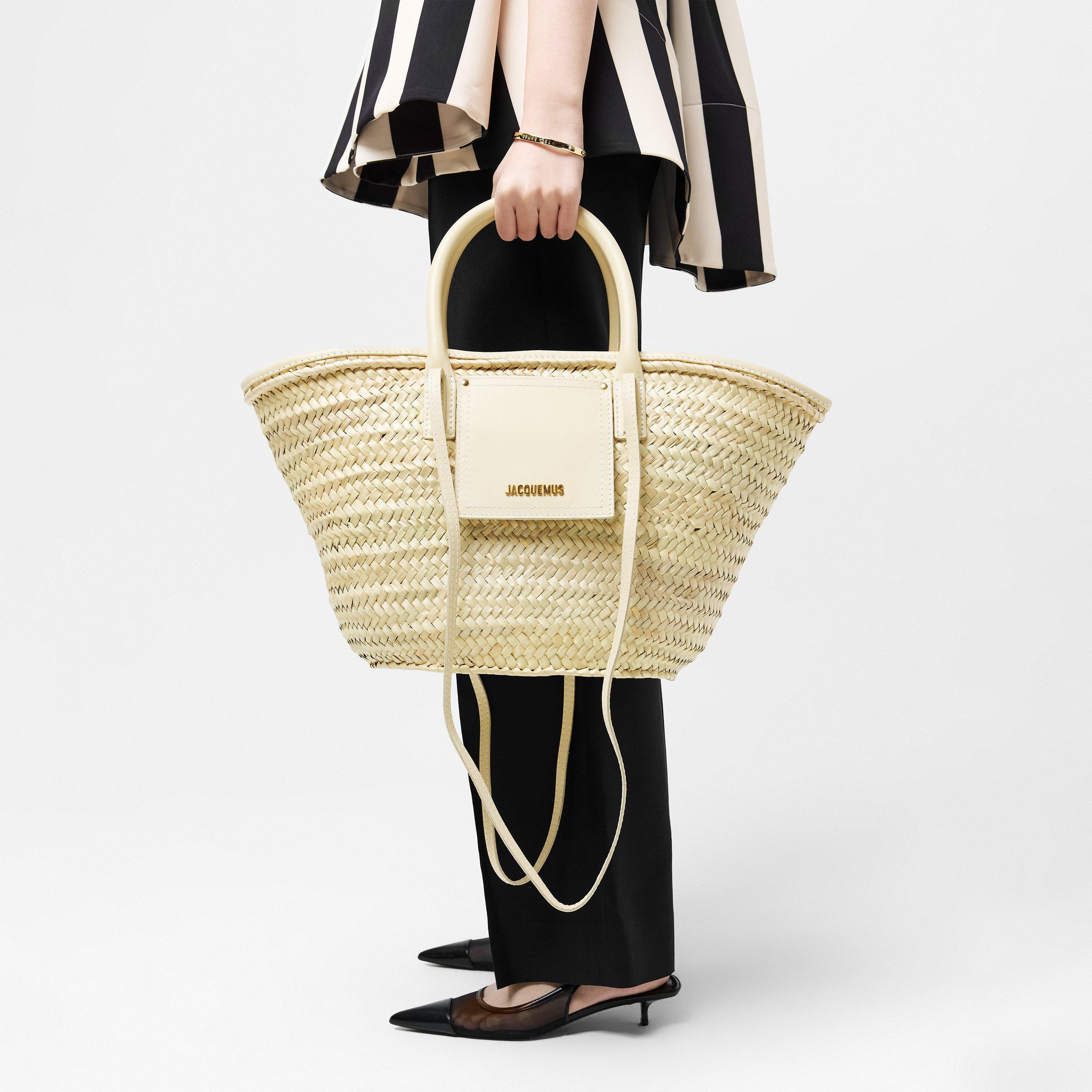 Jacquemus | Women's Textured Palm Leaf Le Panier Soli Tote Bag