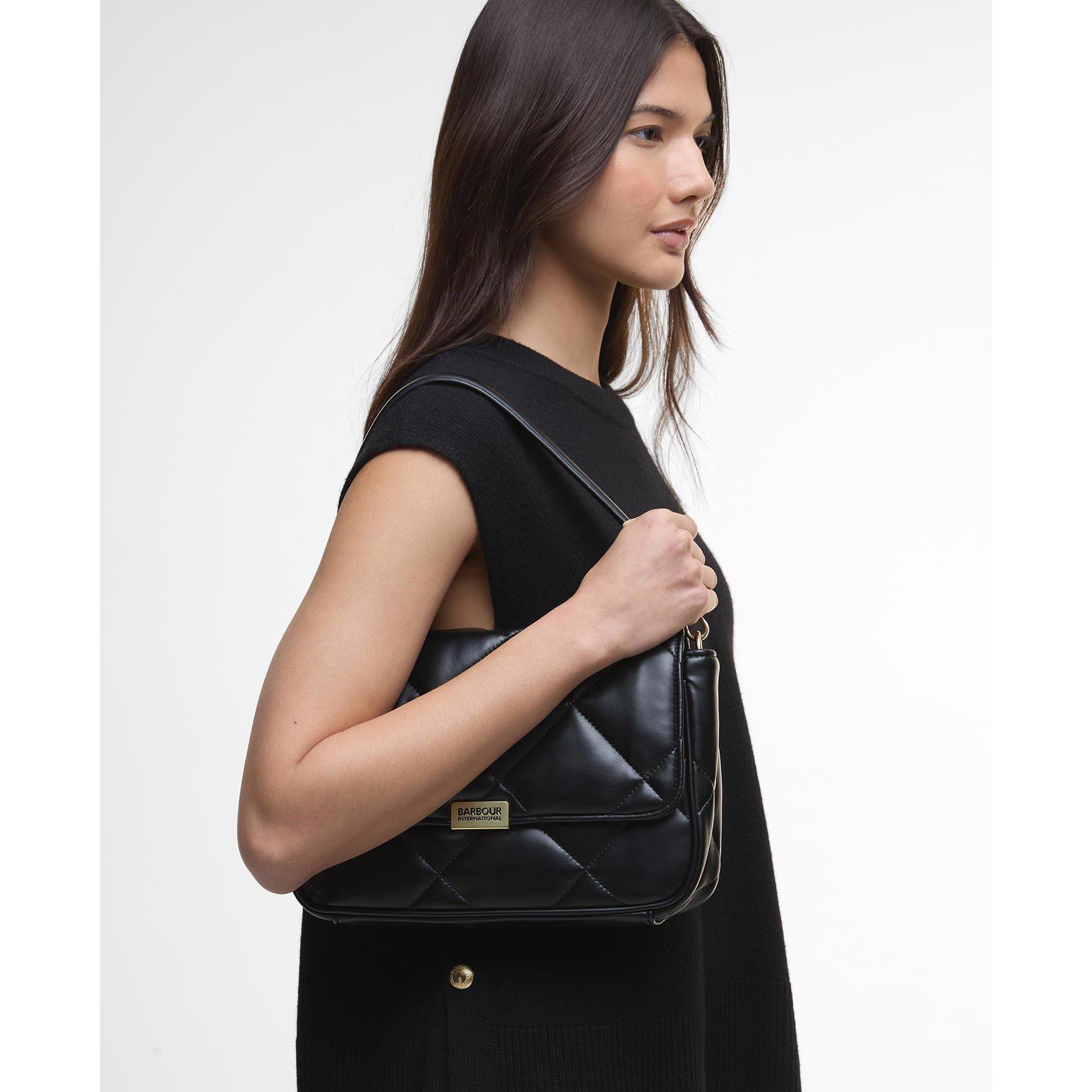 Black - Barbour International - Soft Quilted Shoulder Bag - 7