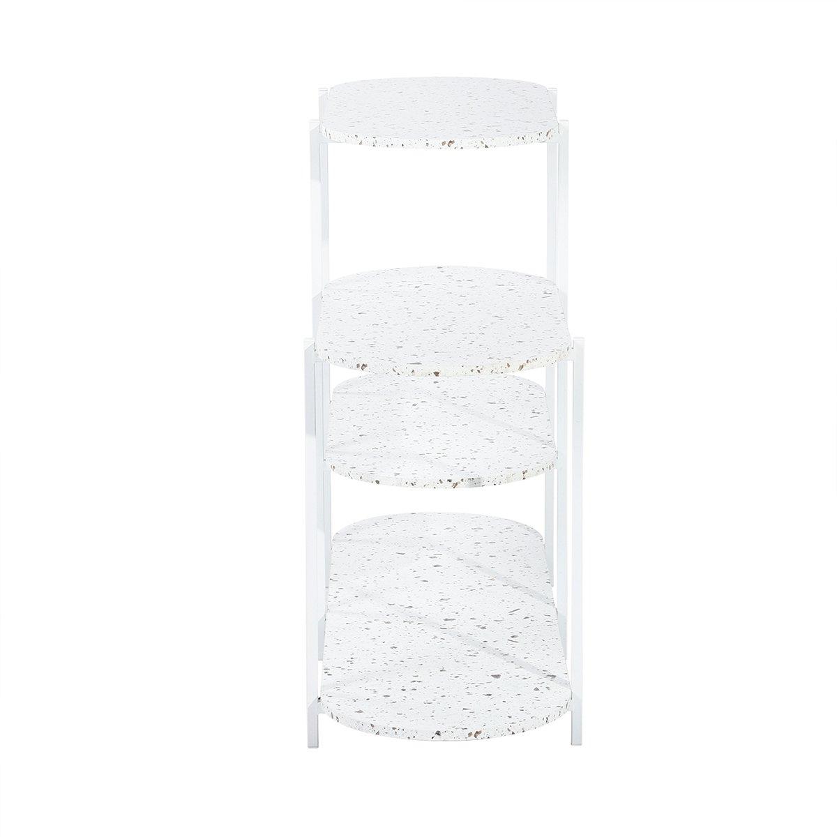 White - FurnitureR - HENON White and Ceramic Console 4 Tier - 5