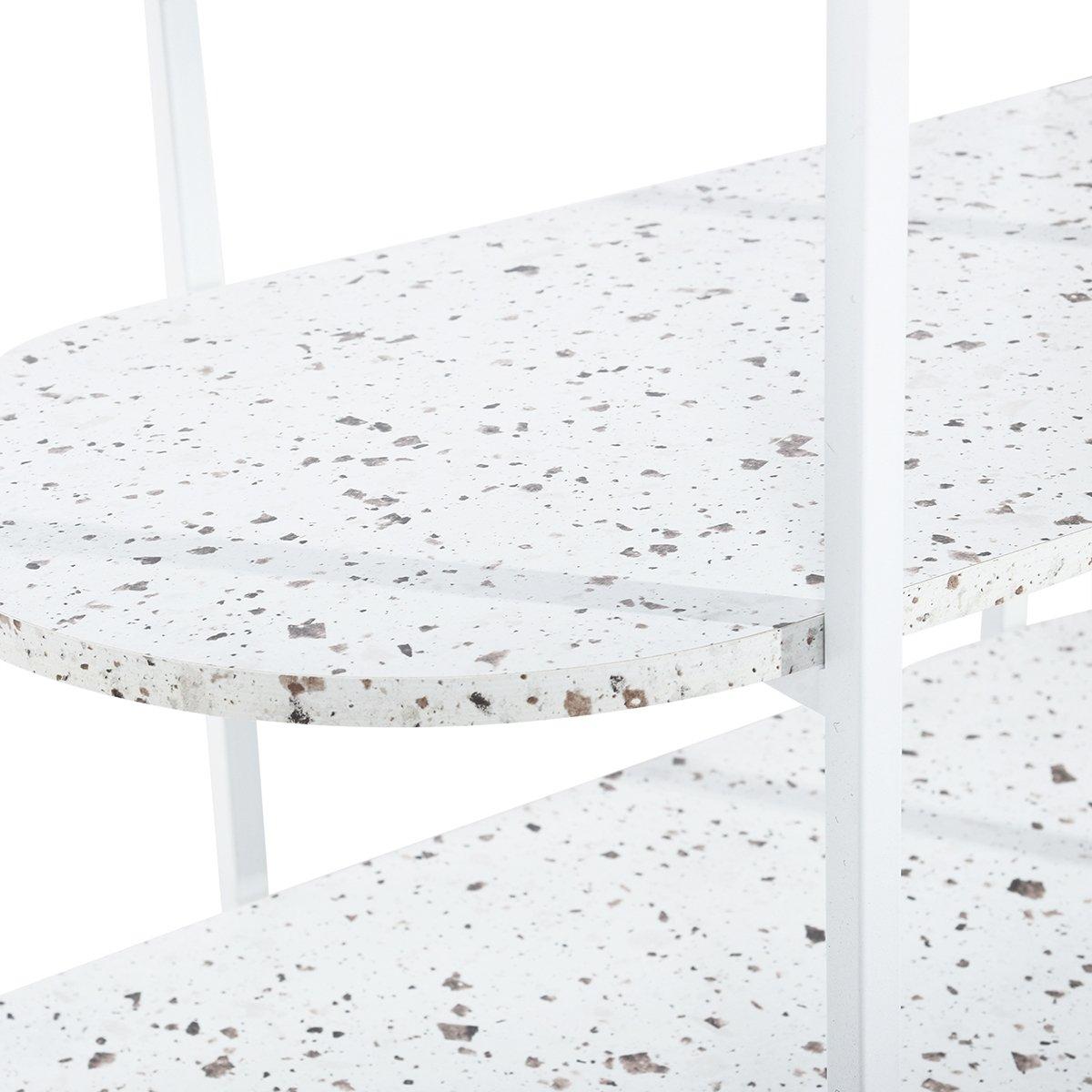 White - FurnitureR - HENON White and Ceramic Console 4 Tier - 7