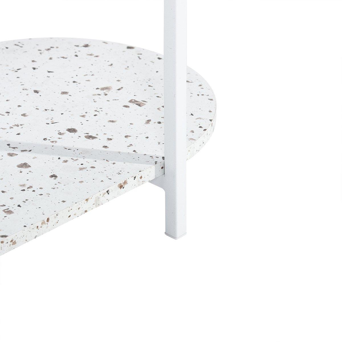 White - FurnitureR - HENON White and Ceramic Console 4 Tier - 8