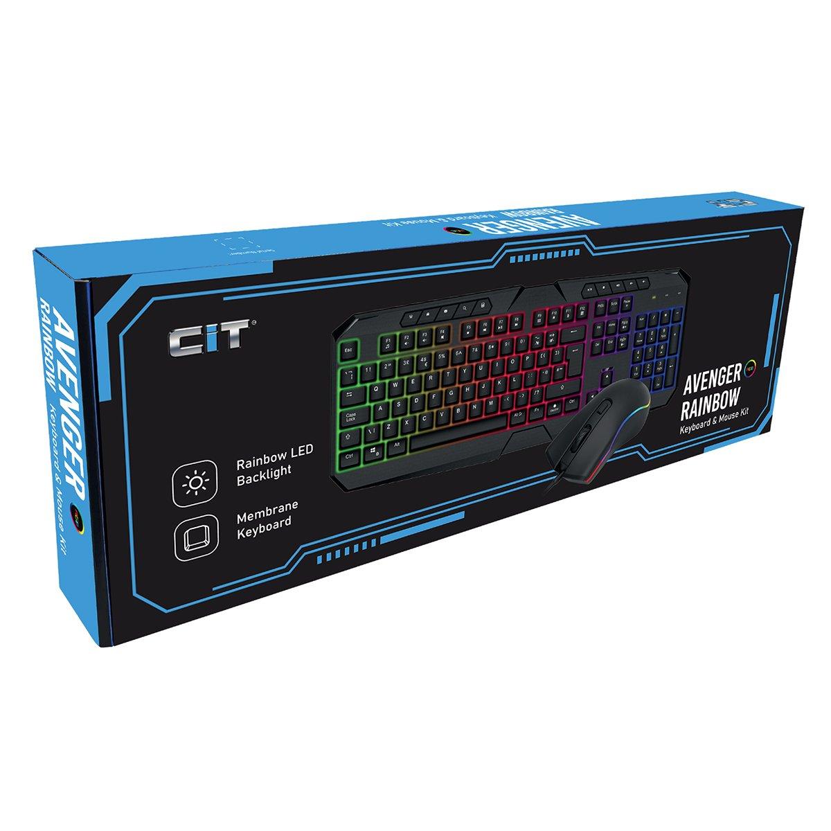 Schwarz - CiT - CiT Avenger Rainbow Keyboard and Mouse Kit - 7