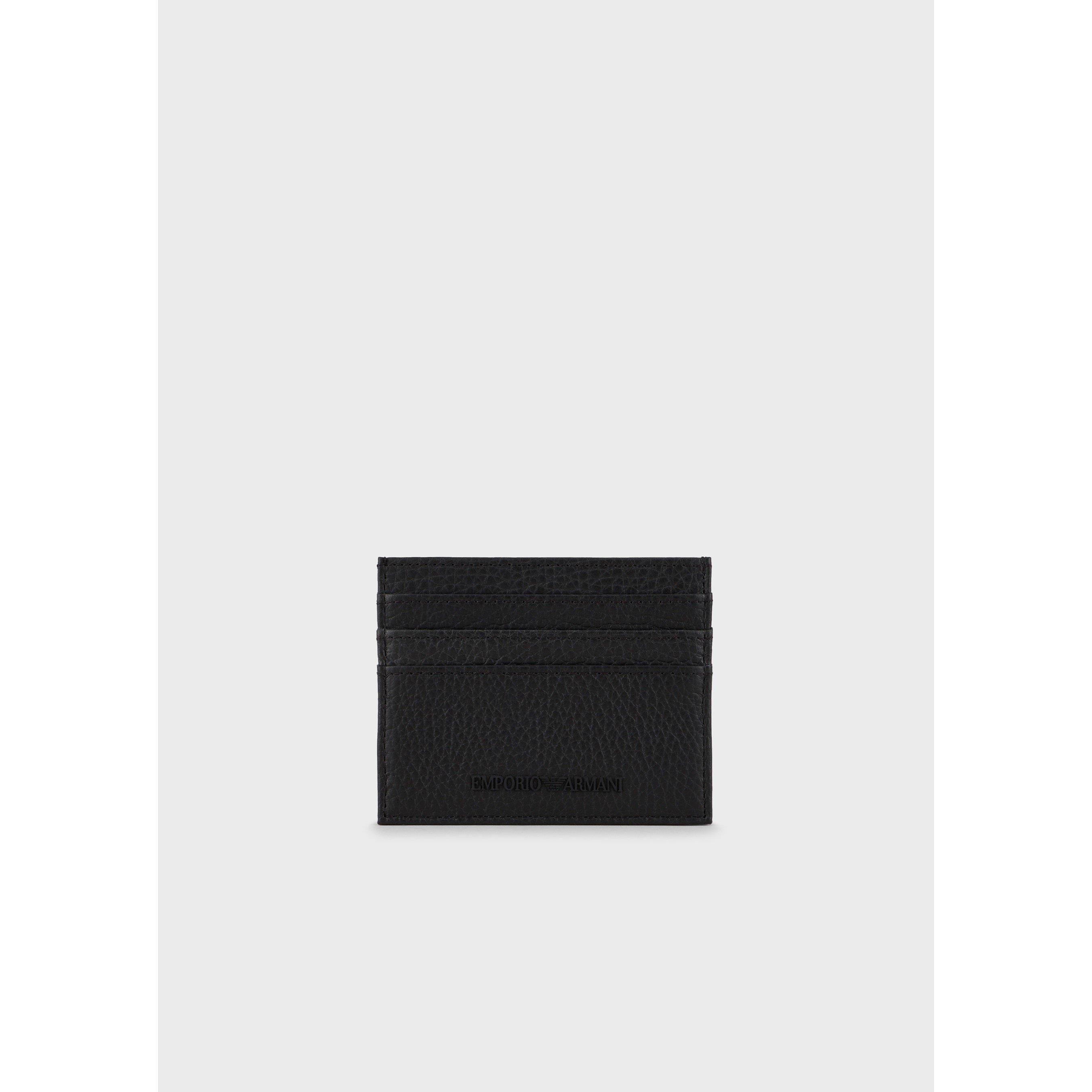 Black 80001 - Emporio Armani - Men's Word Logo Card Holder - 3