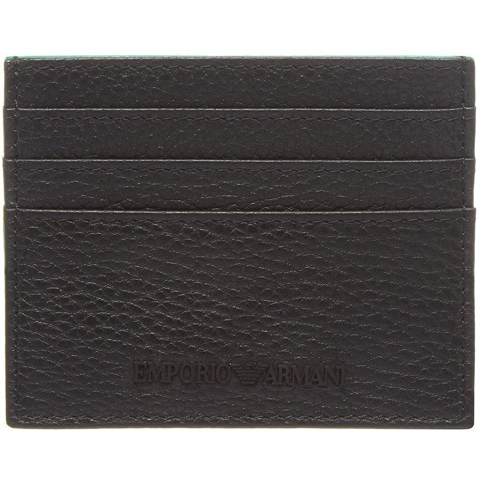 Black 80001 - Emporio Armani - Men's Word Logo Card Holder - 5