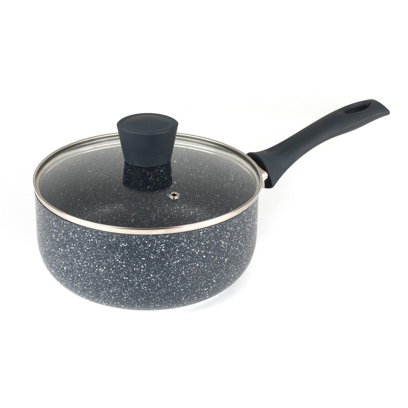 Grey - Russell Hobbs - Stone 20cm Non-Stick Pressed Aluminium Induction Saucepan - 1