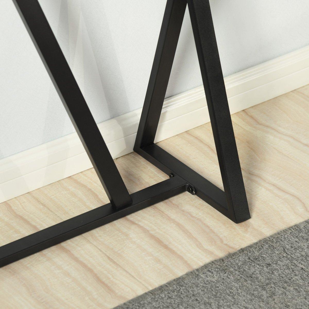 Brown - FurnitureR - HESS Black and Wooden 100*30cm Console Table - 6