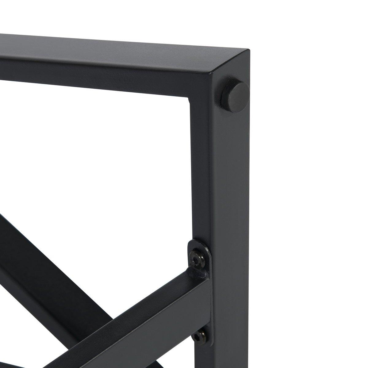 Brown - FurnitureR - HESS Black and Wooden 100*30cm Console Table - 8