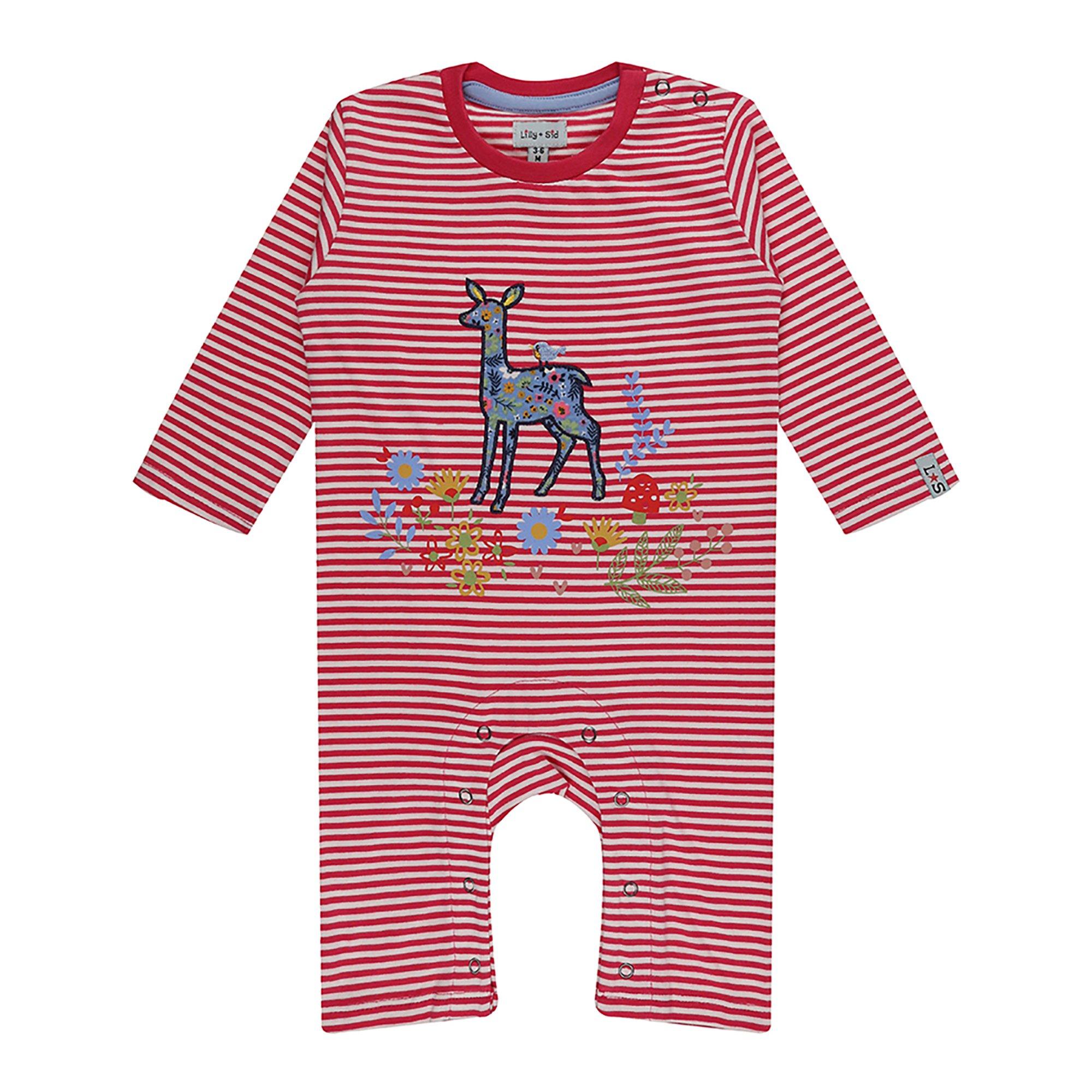 Lilly And Sid  Kids' Little Deer Baby Bodysuit - Pink - 0-3 Months