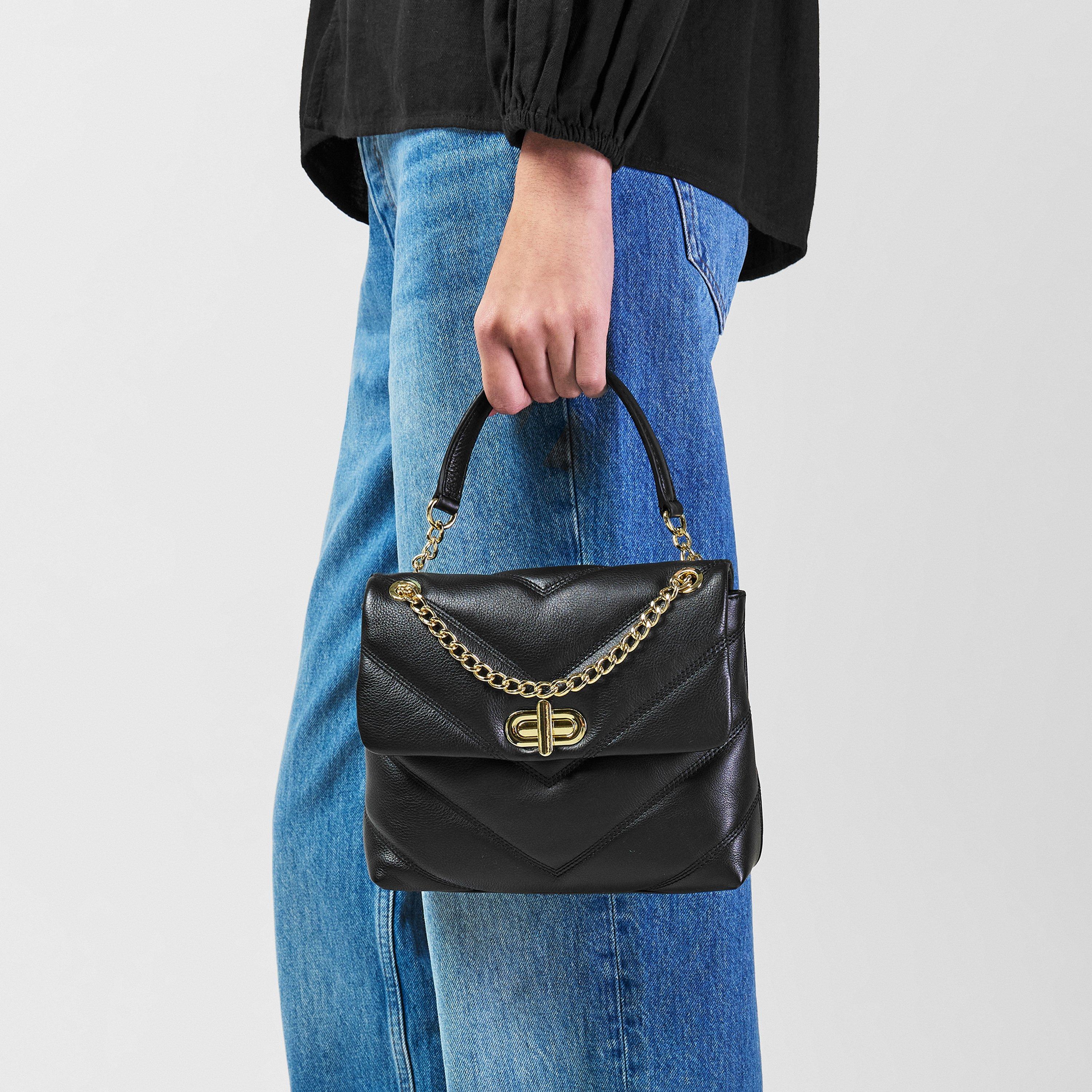 Zwart - Miso - Quilted Crossbody Bag Womens - 2