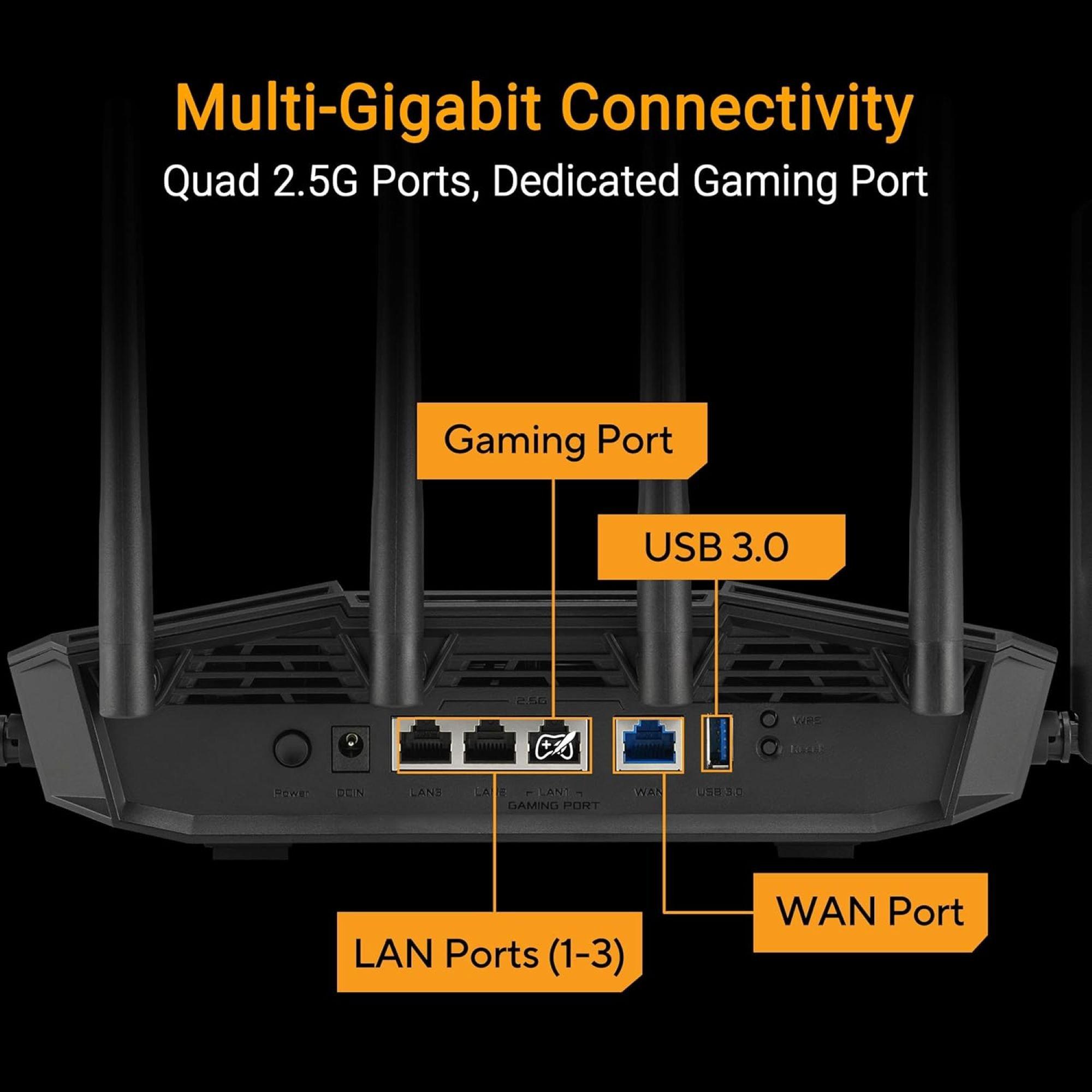 Black - ASUS - ASUS TUF Gaming BE9400 Tri Band WiFi 7 (802.11be) Extendable Gaming Router - 4