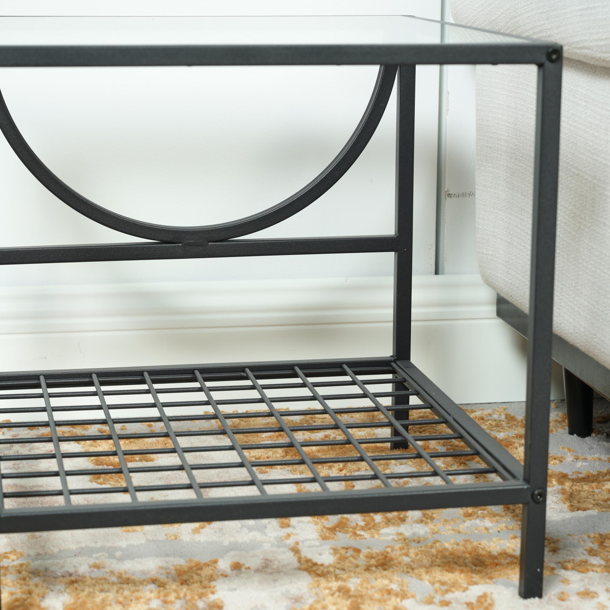 Black - FurnitureR - JANKIN Black End Table with 2 shelves - 9