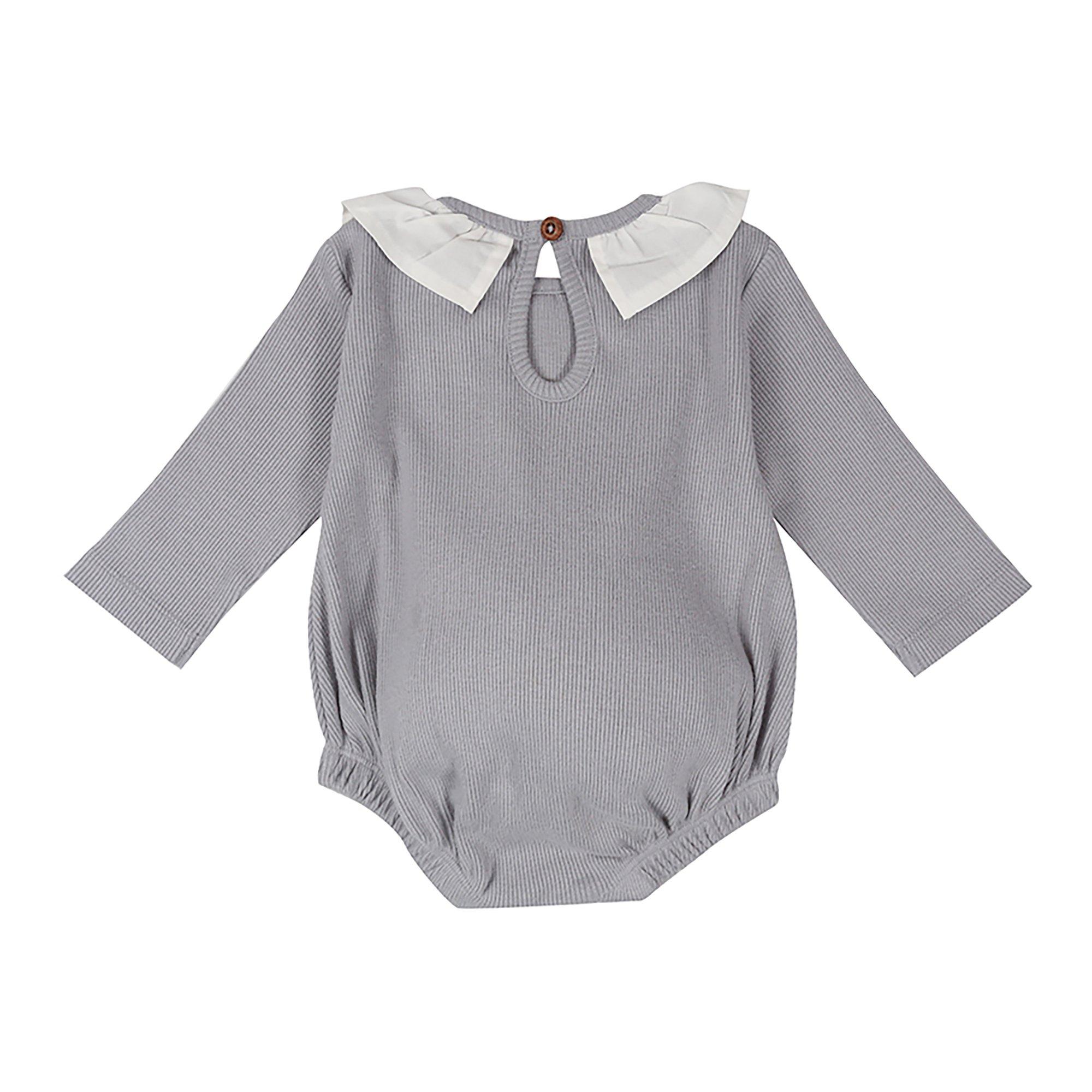 Grijs - Lilly and Sid - Rib Bubble Bodysuit - 2
