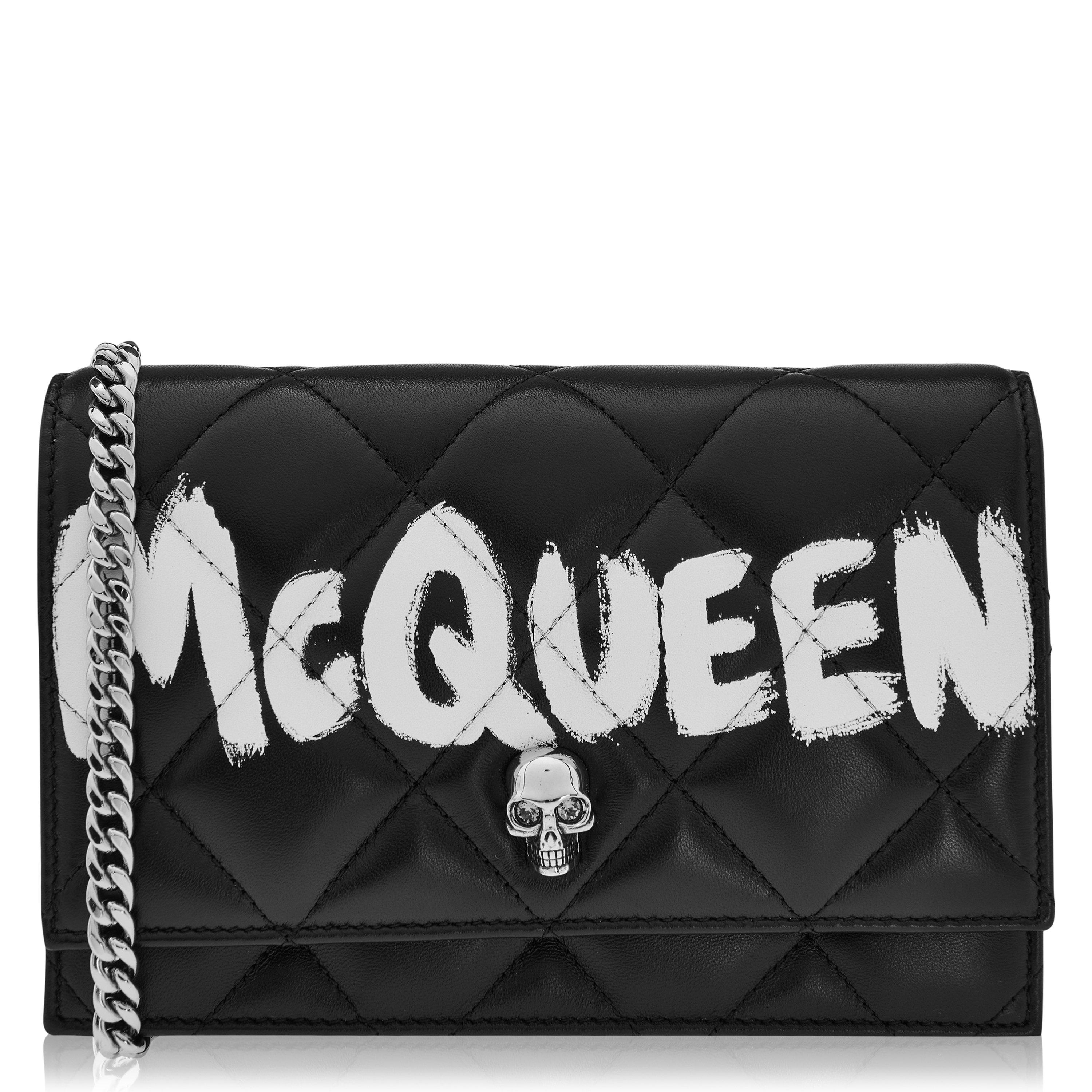 Blk/Wht 1080 - Alexander McQueen - Graffiti Skull Bag - 10