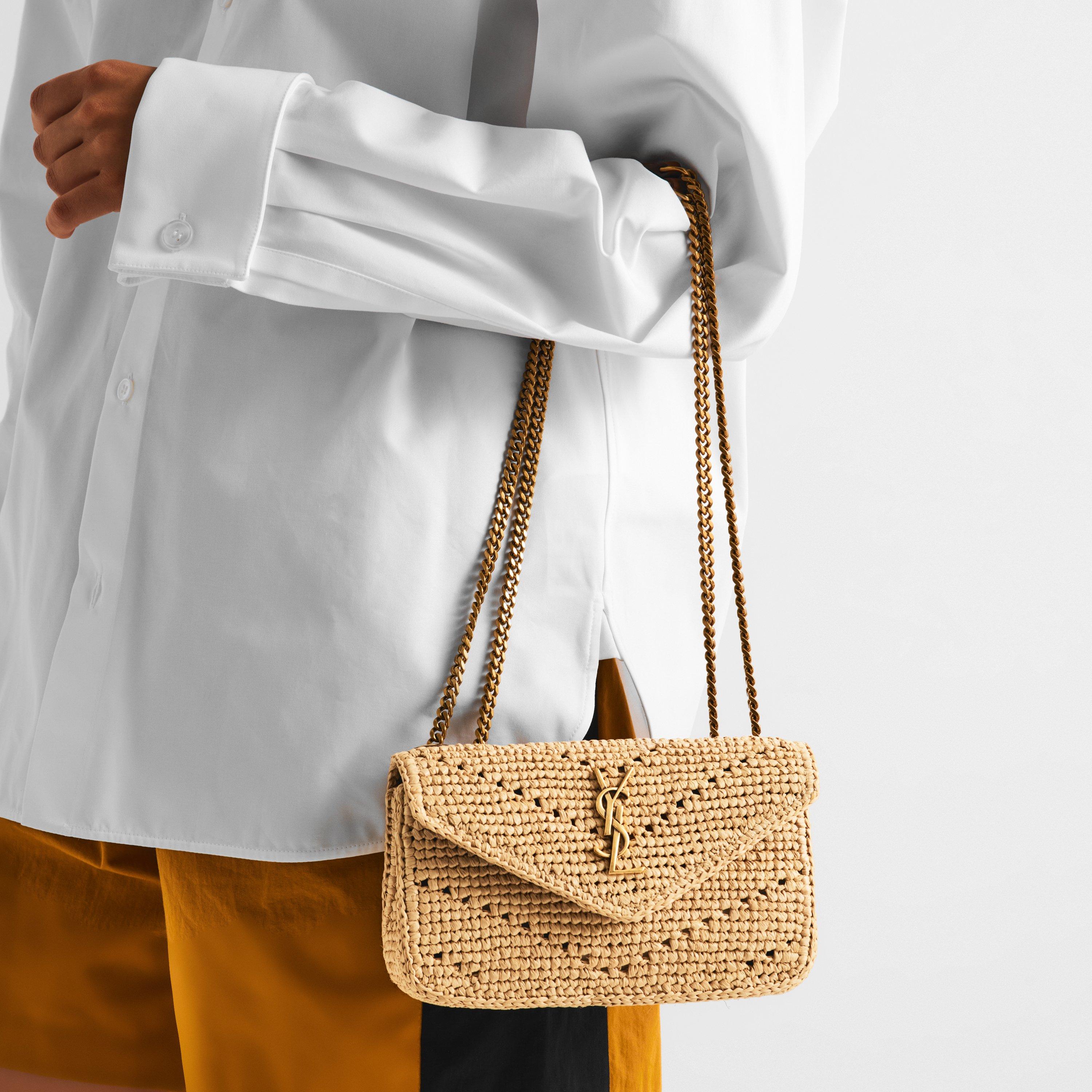 Natural/Brick - Saint Laurent - Saint Mni Rffia Lou Ld63 - 3