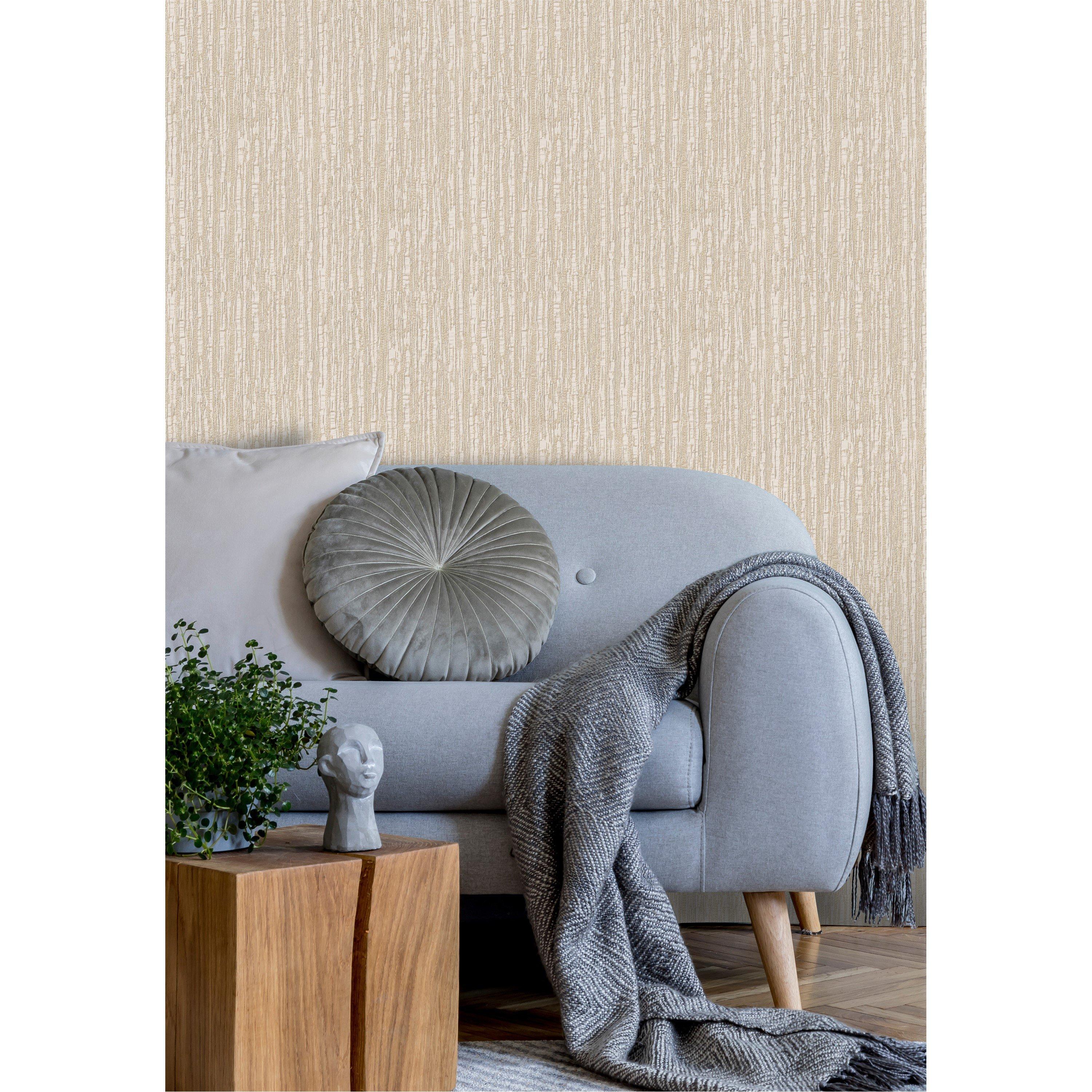 Neutral - Design ID - DID Embroidered Crushed Silk Peach Wallpaper - 3