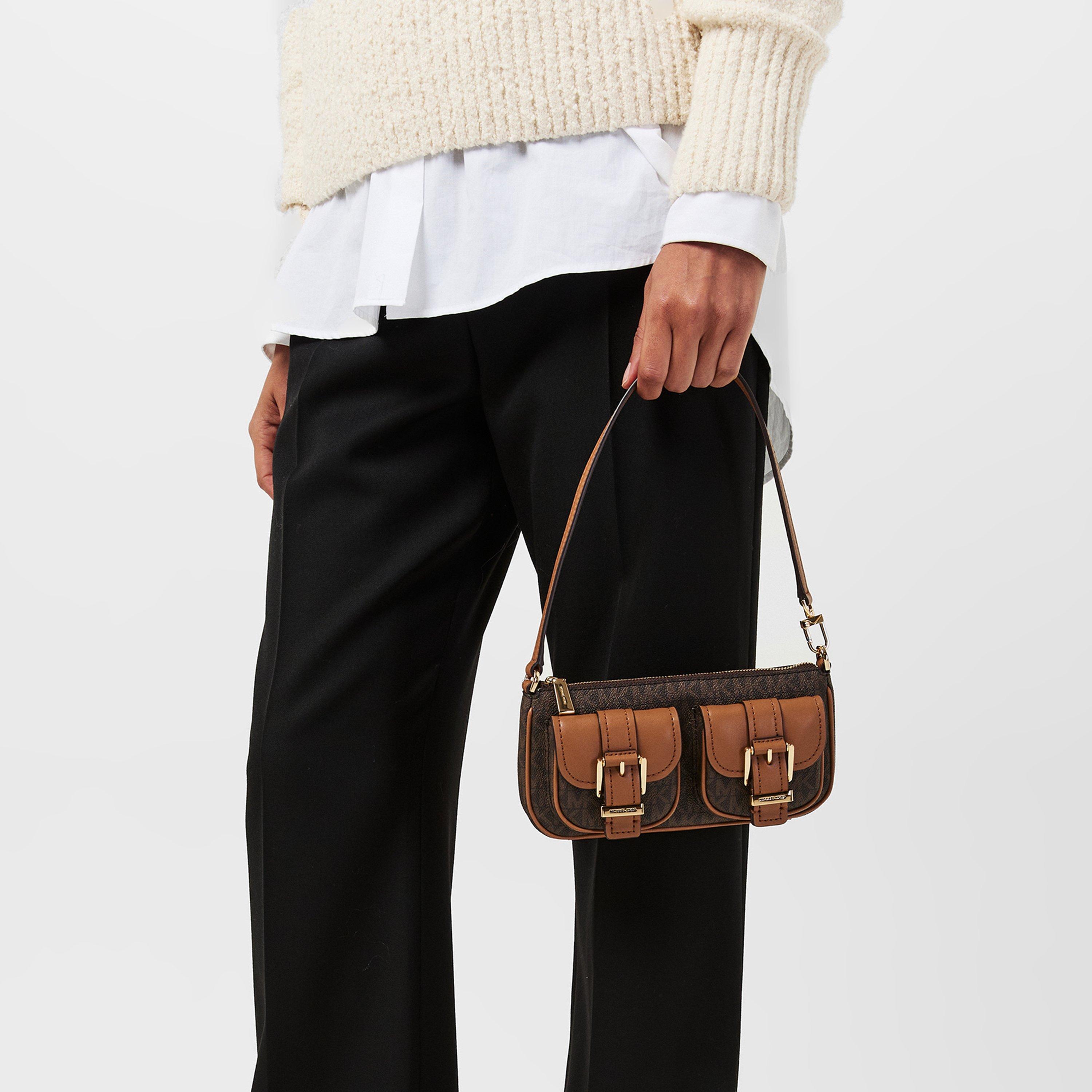 BRN/ACORN - MICHAEL Michael Kors - Women's Zoe Small Signature Logo Shoulder Bag - 3