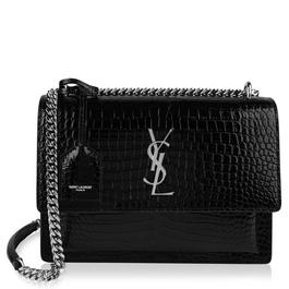 Saint Laurent Sunset Crocodile Effect Shoulder Bag