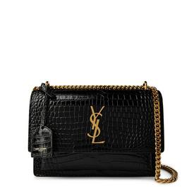 Saint Laurent Sunset Crocodile Effect Shoulder Bag