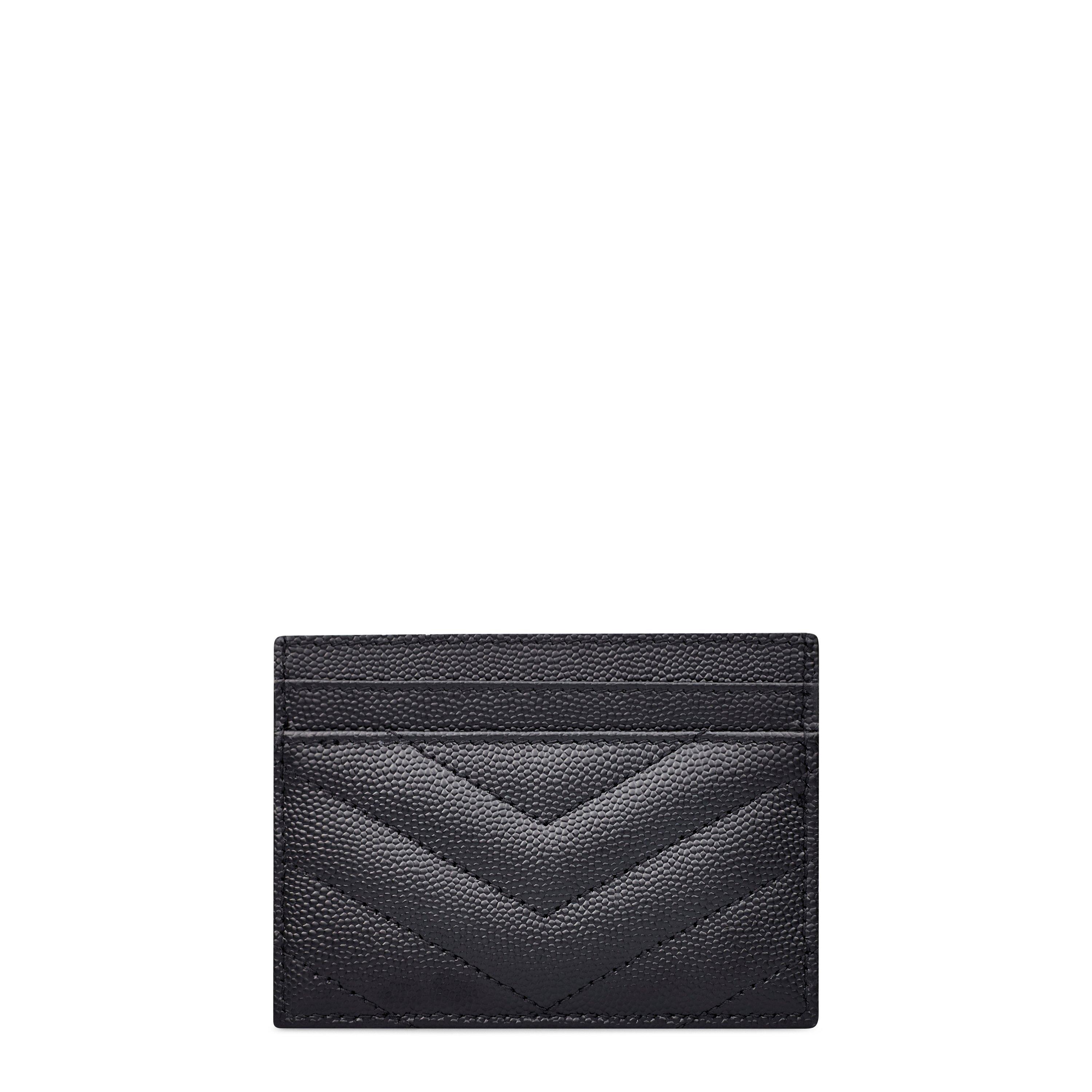 Black/Gold - Saint Laurent - Cassandre Mattelassé Card Case - 2