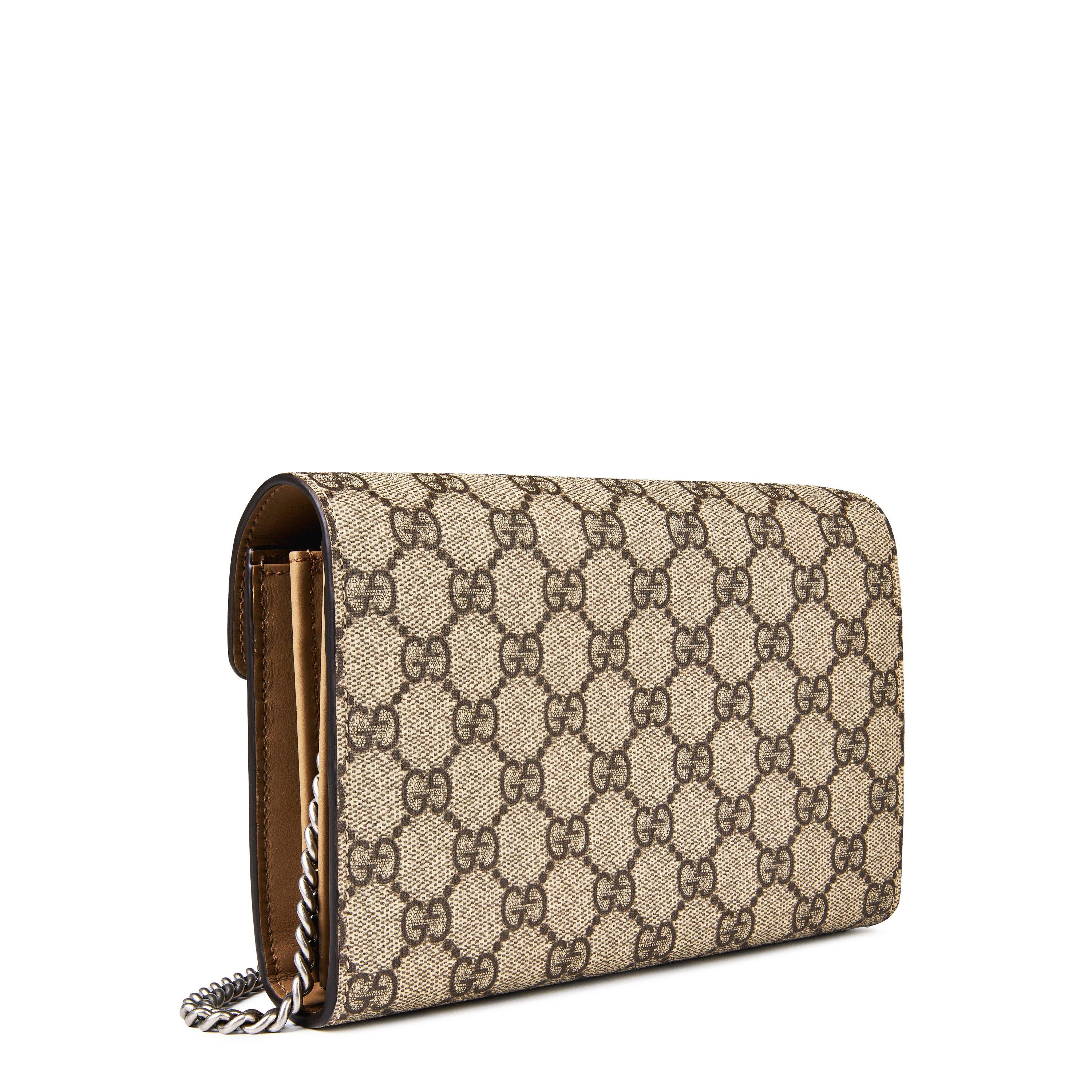 Beige - Gucci - Women's Cotton Dionysus GG Chain Wallet - 9