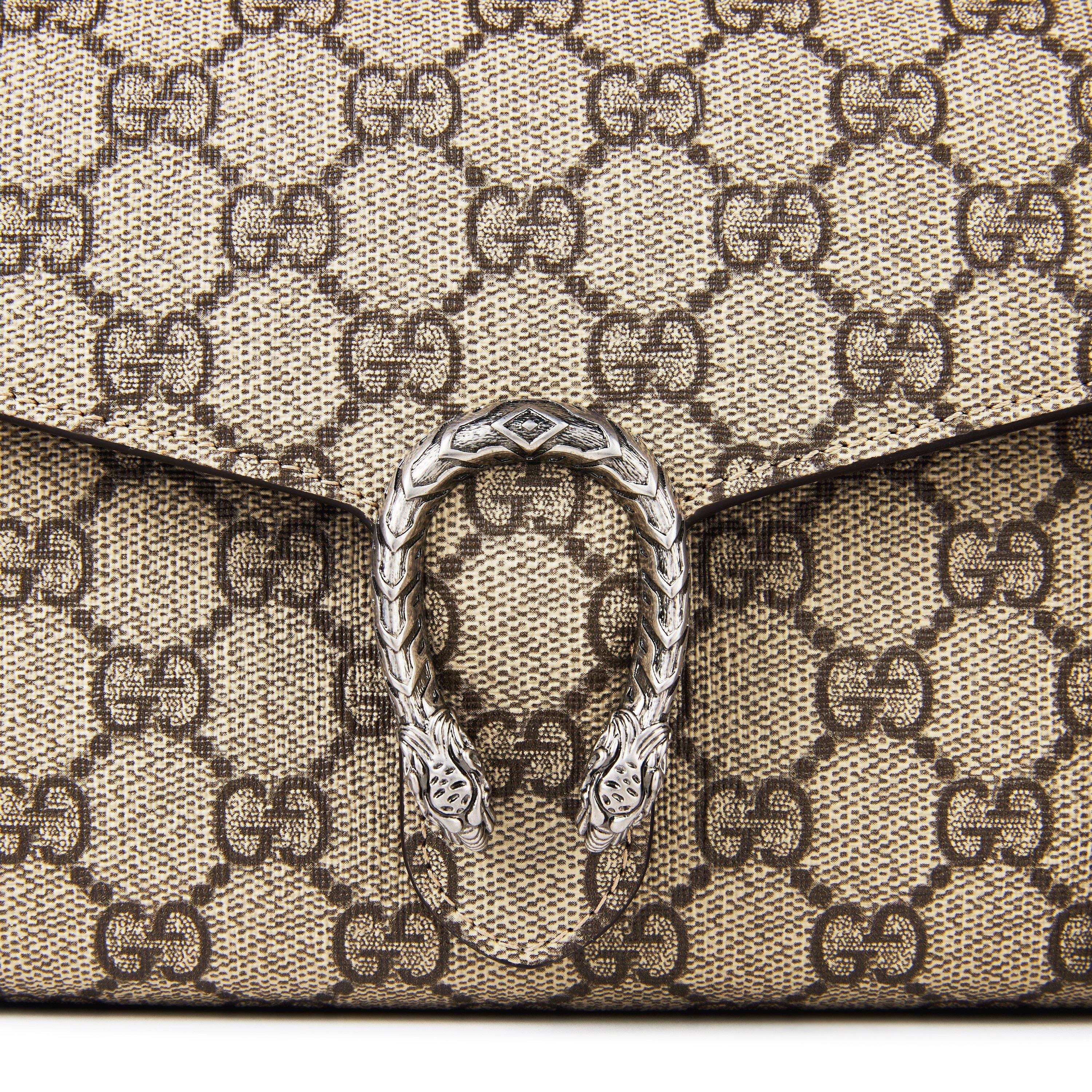 Beige - Gucci - Women's Cotton Dionysus GG Chain Wallet - 10