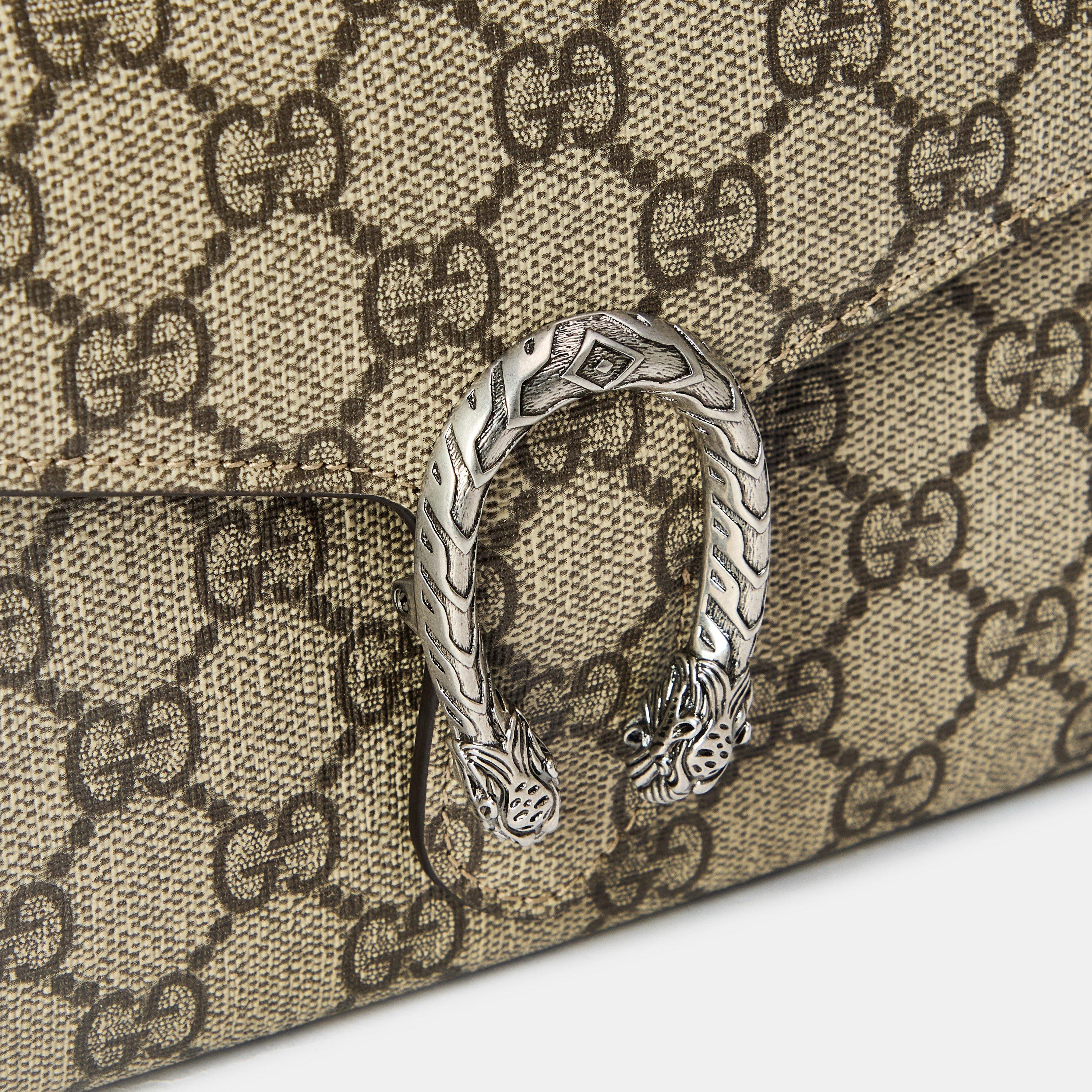 Beige - Gucci - Women's Cotton Dionysus GG Chain Wallet - 5