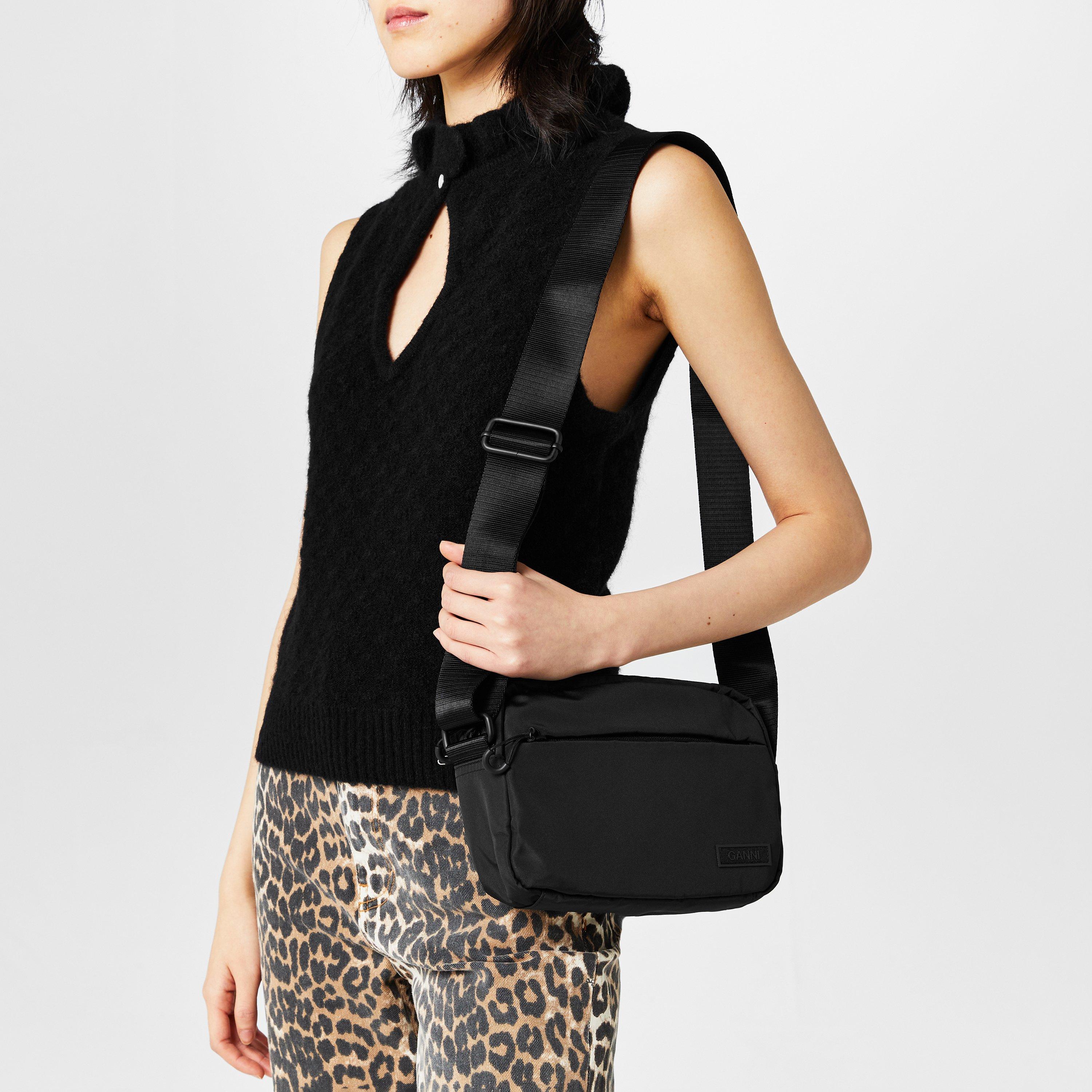 Black 099 - Ganni - Women's Tech Fabric Shoulder Bag - 2