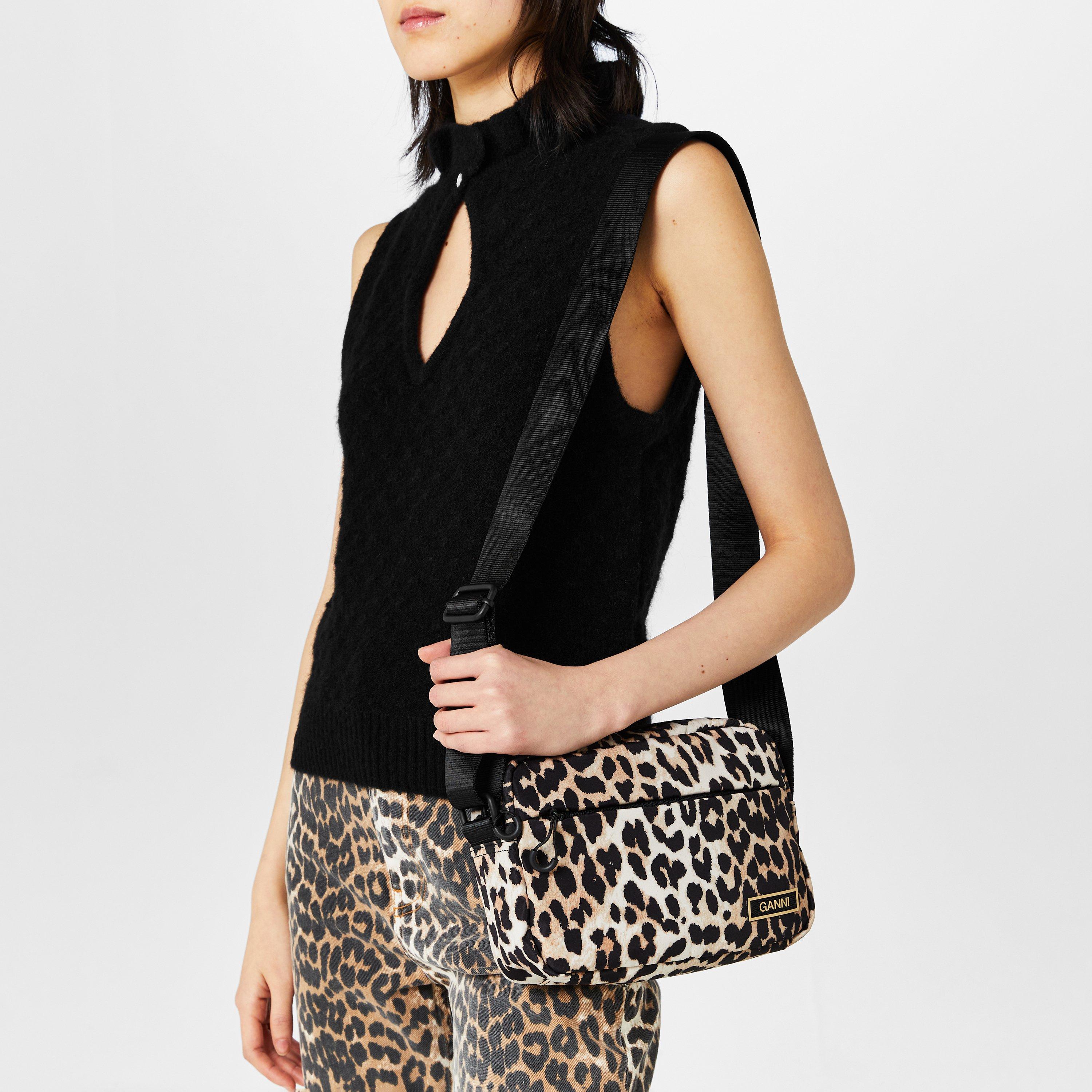 Leopard 943 - Ganni - Women's Tech Fabric Shoulder Bag - 2