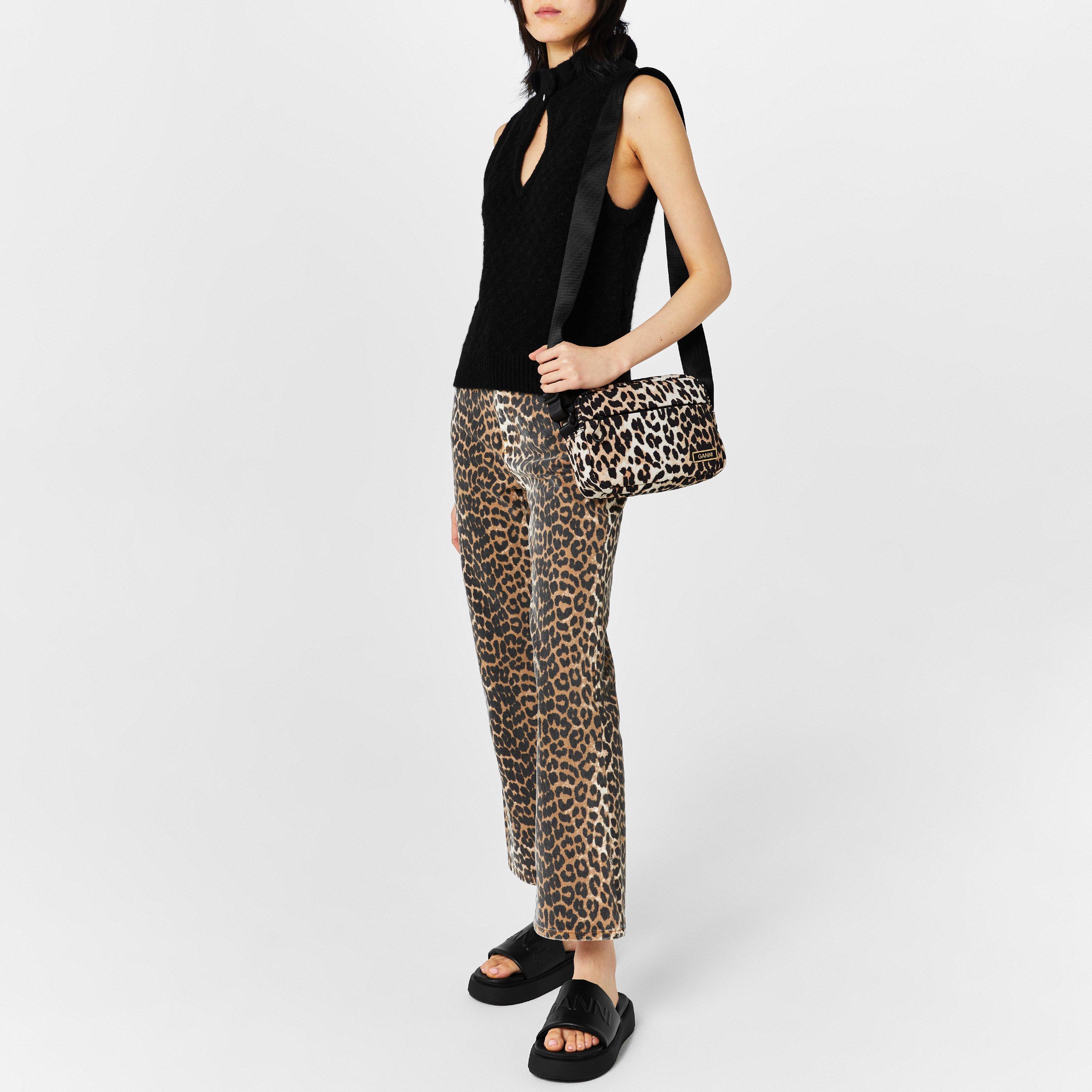 Leopard 943 - Ganni - Women's Tech Fabric Shoulder Bag - 3