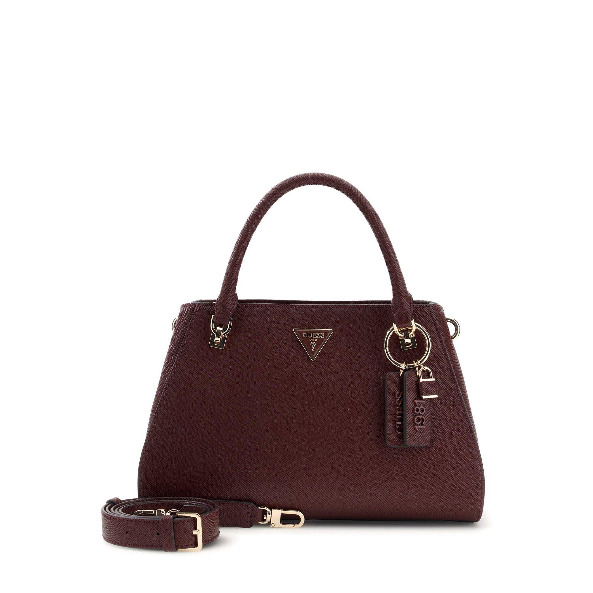 BURGUNDY - Guess - Women's Noelle Satchel Bag - 4