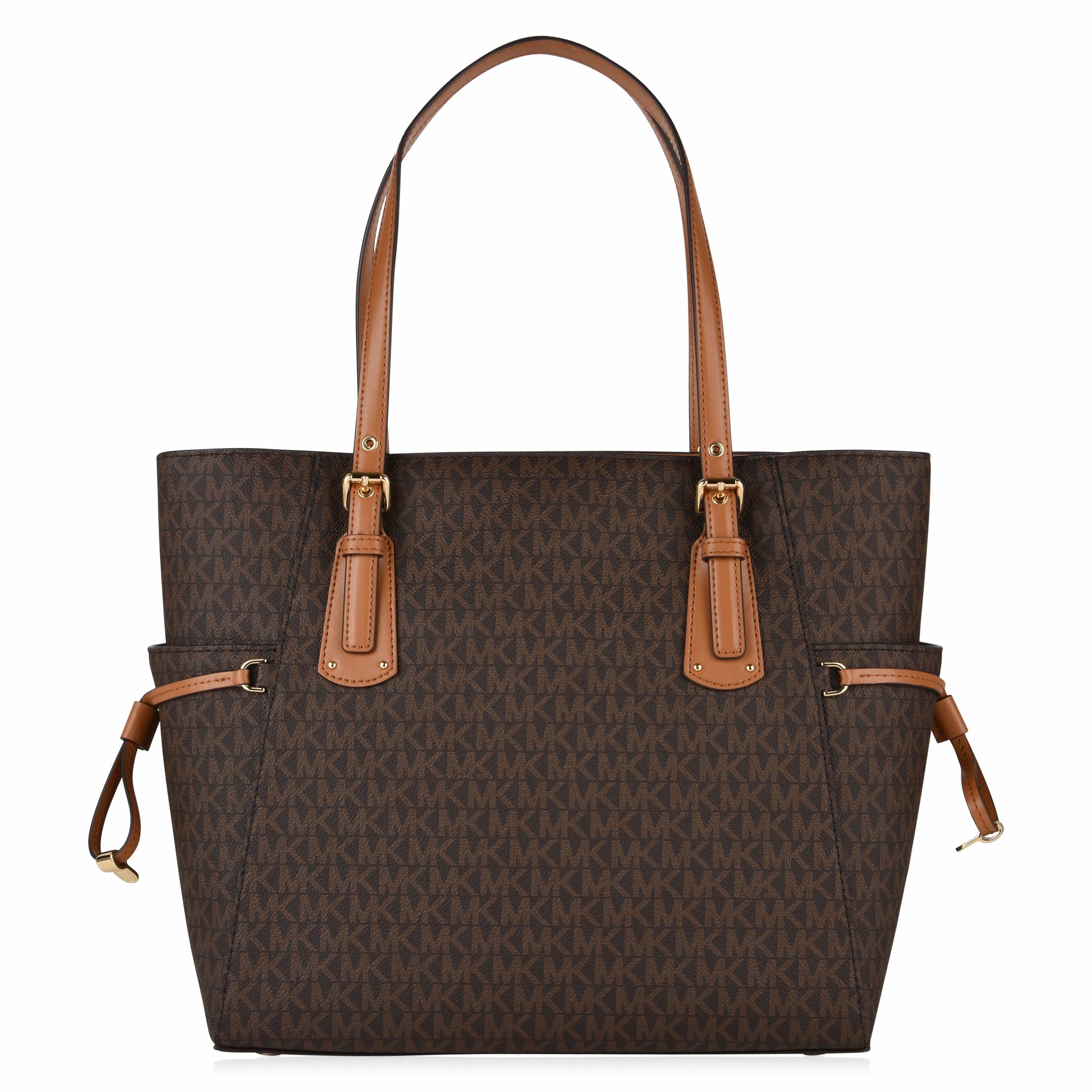 Brown* - MICHAEL Michael Kors - Grained Leather Voyager Tote Bag - 2