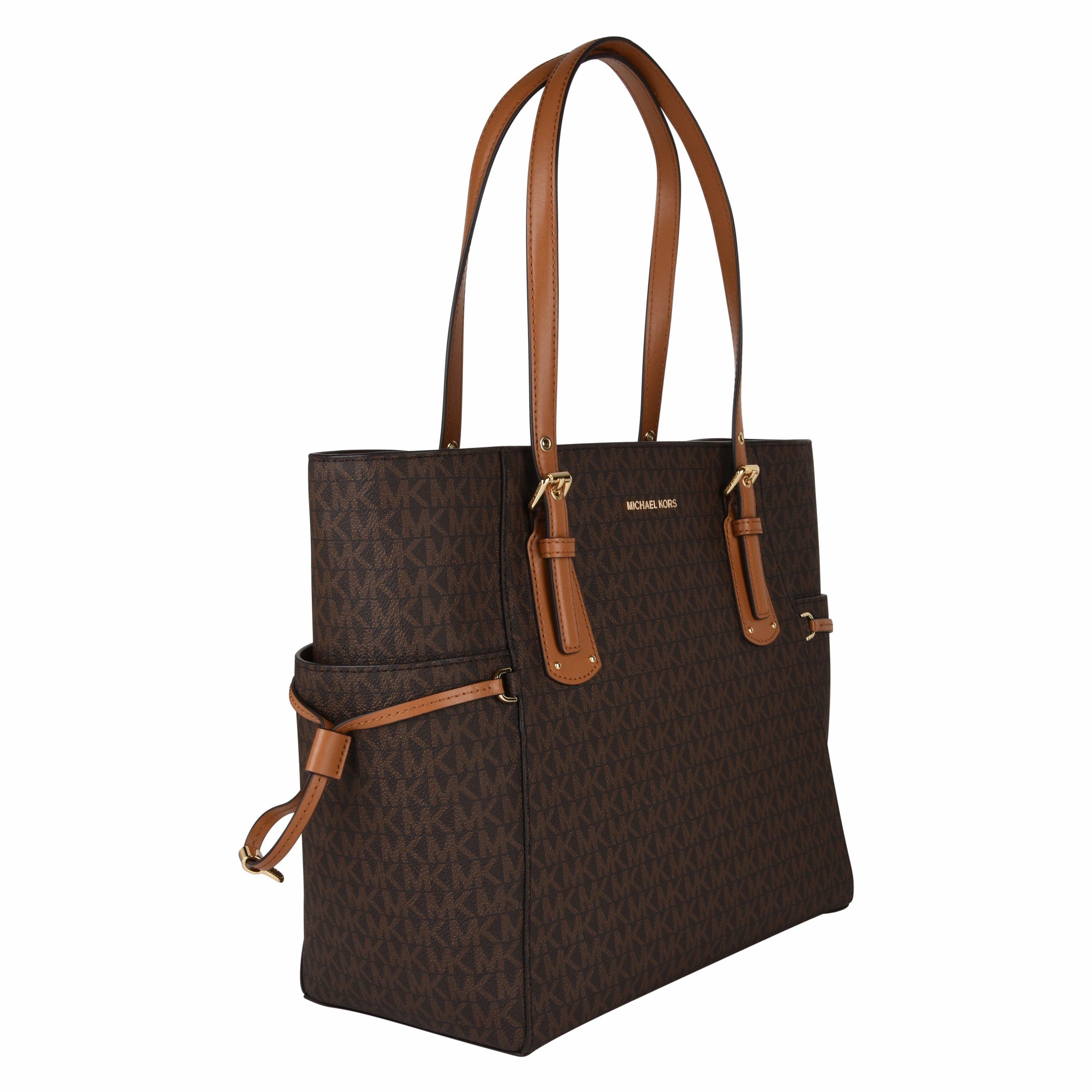Brown* - MICHAEL Michael Kors - Grained Leather Voyager Tote Bag - 3
