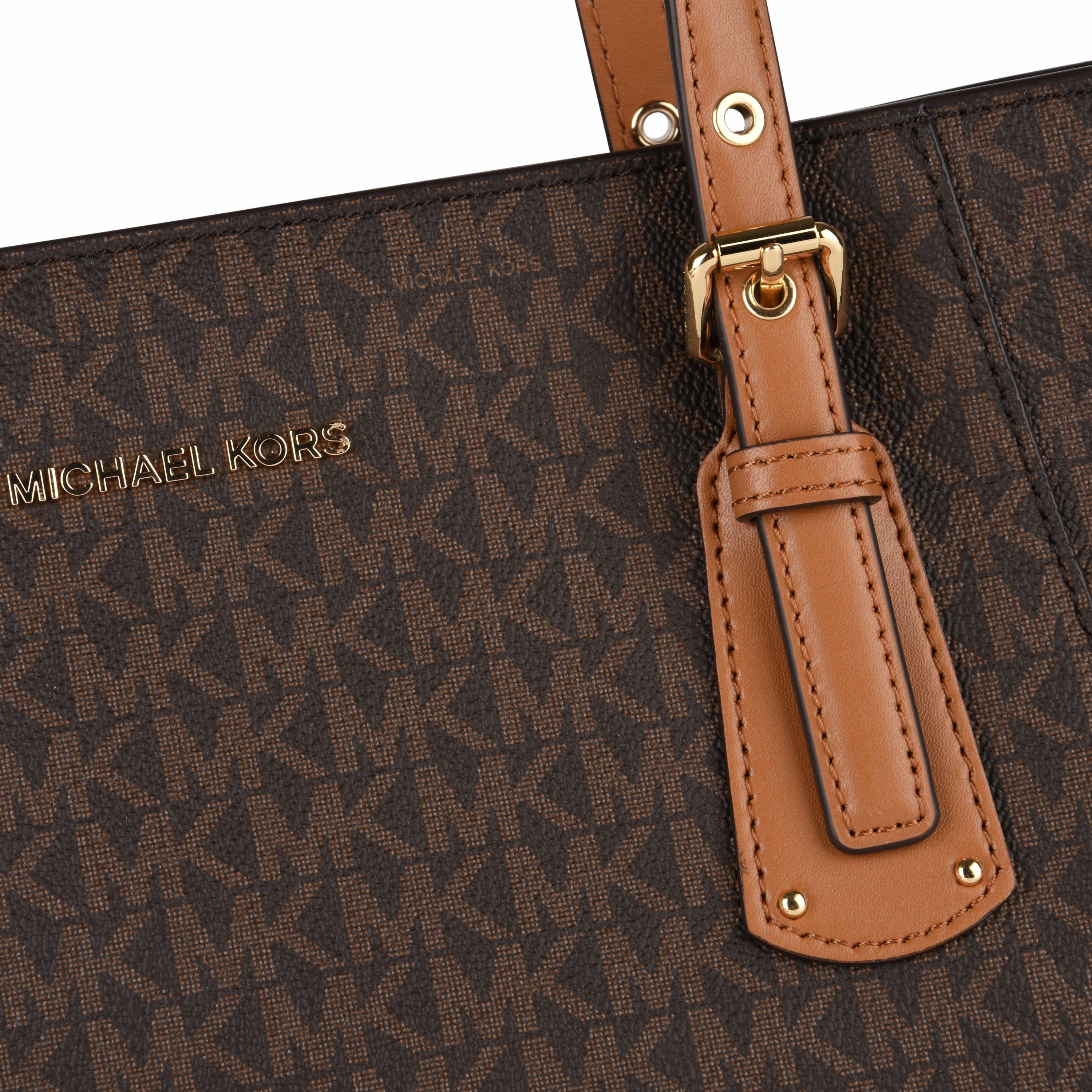 Brown* - MICHAEL Michael Kors - Grained Leather Voyager Tote Bag - 4