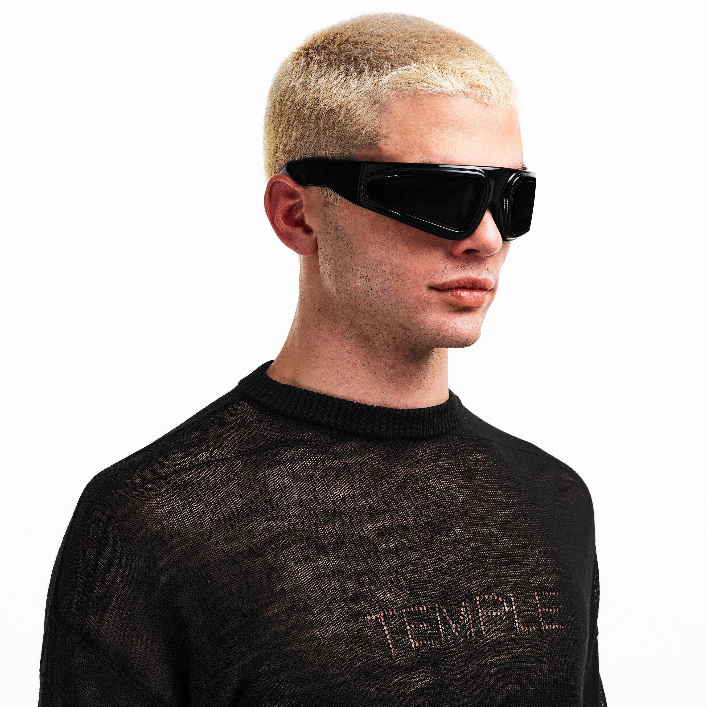 Black - Rick Owens - Men's Ryder Oval Sunglasses - 3