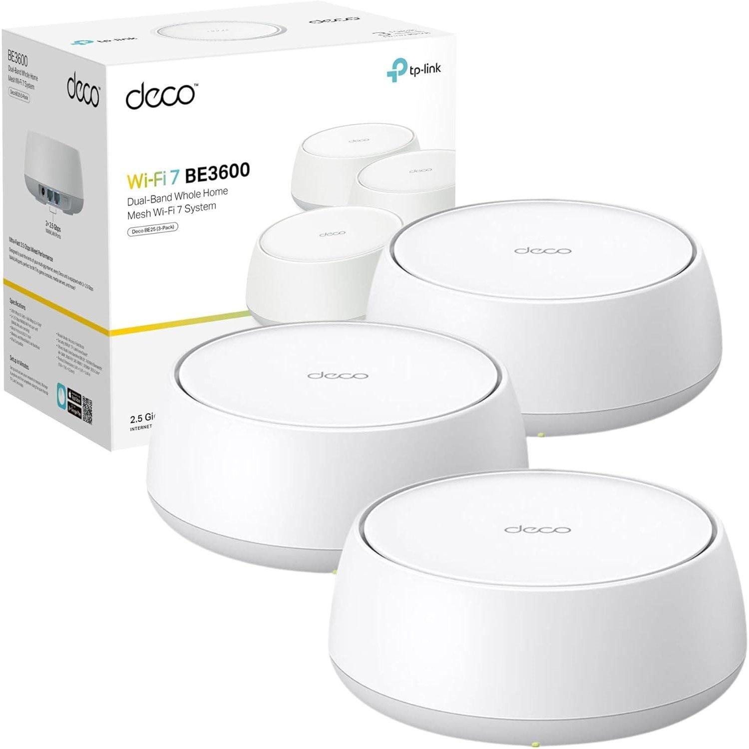 Black - TP-Link - TP-Link Deco BE25 BE3600 Whole Home Mesh Wi-Fi 7 System(3-Pack) - 1