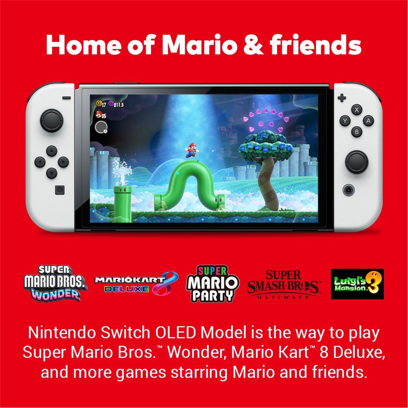 Nintendo Switch - Nintendo - Switch - White OLED + Mario Kart 8 Deluxe Bundle - 3