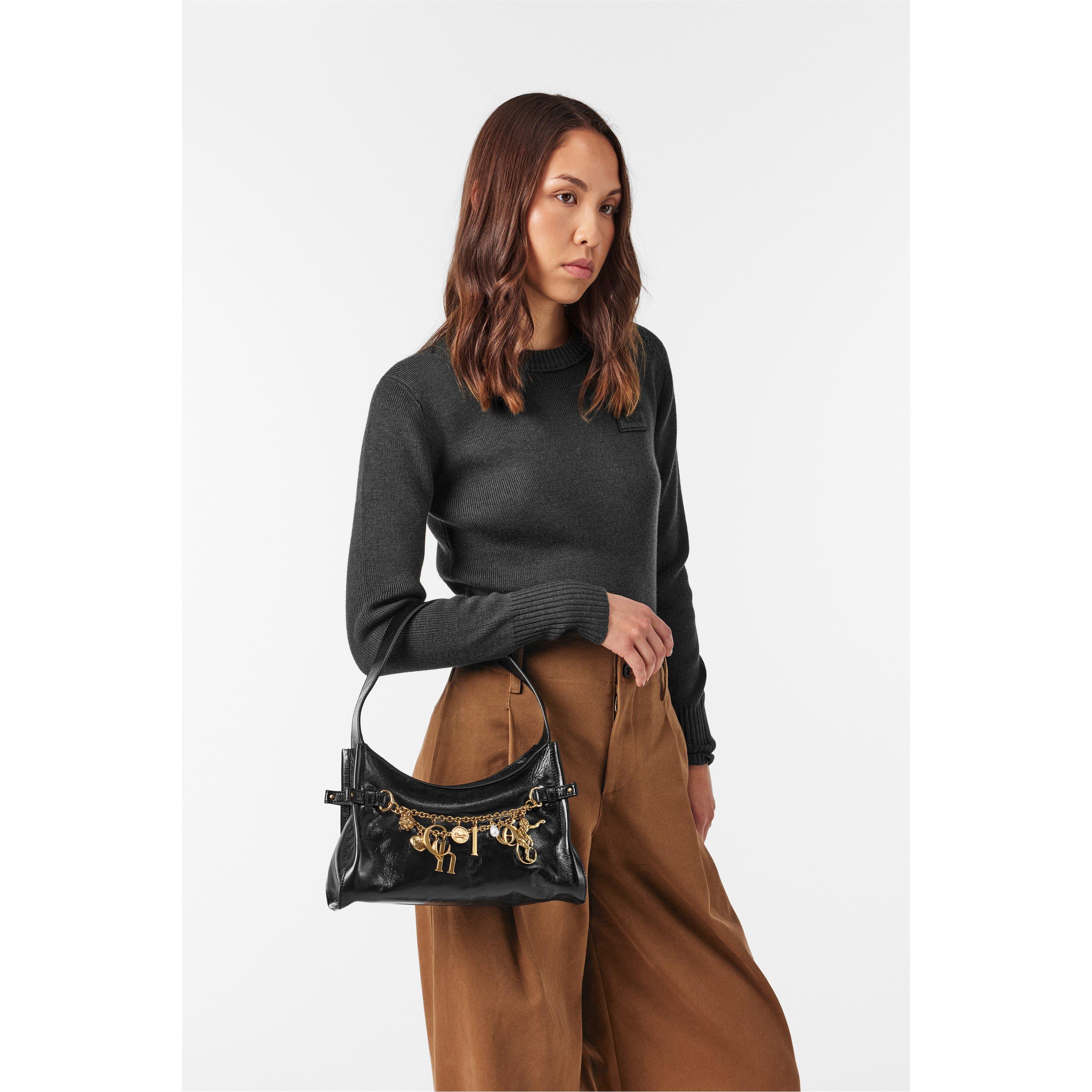 Black - Chloe - Womens Charms Hobo Bag - 3