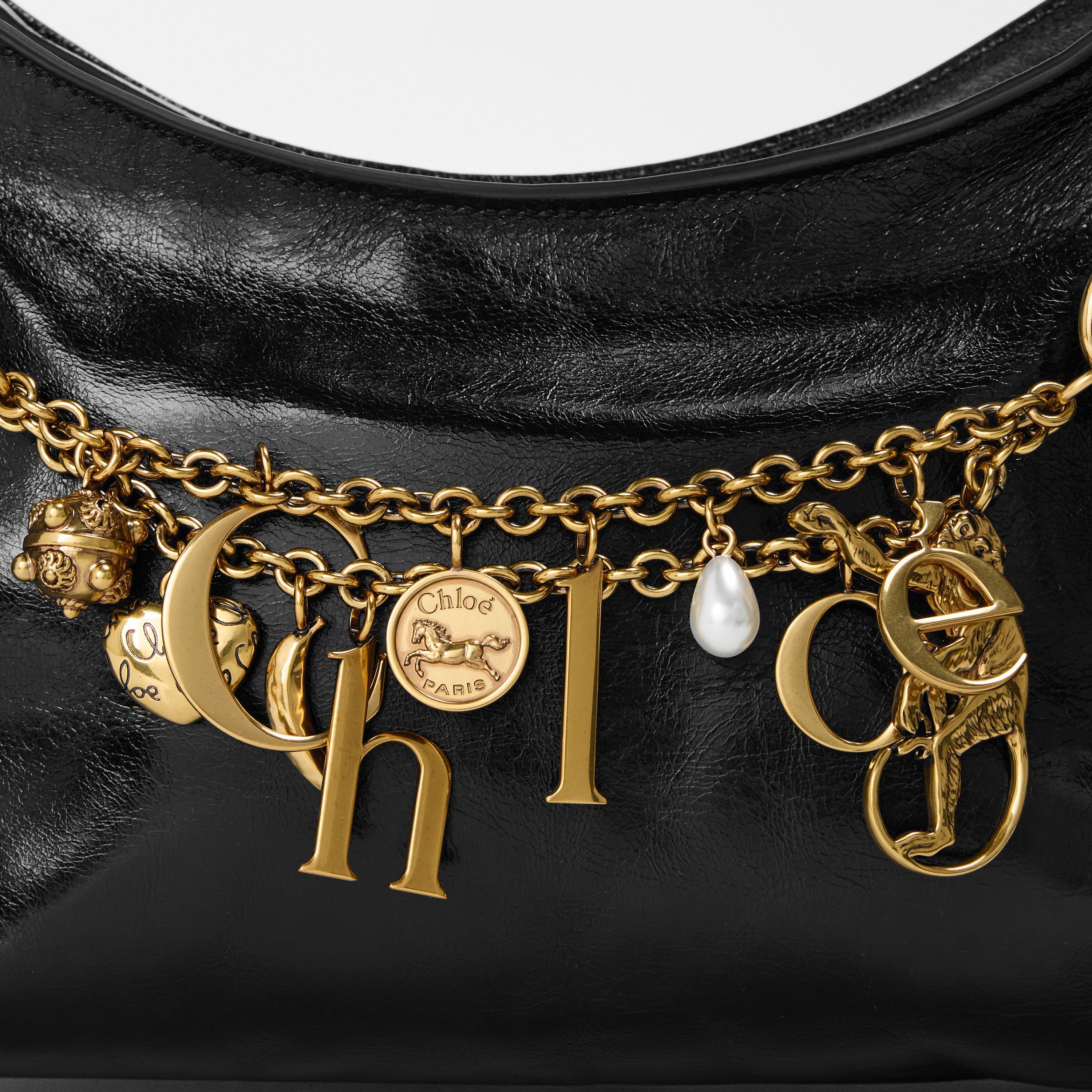 Black - Chloe - Womens Charms Hobo Bag - 4