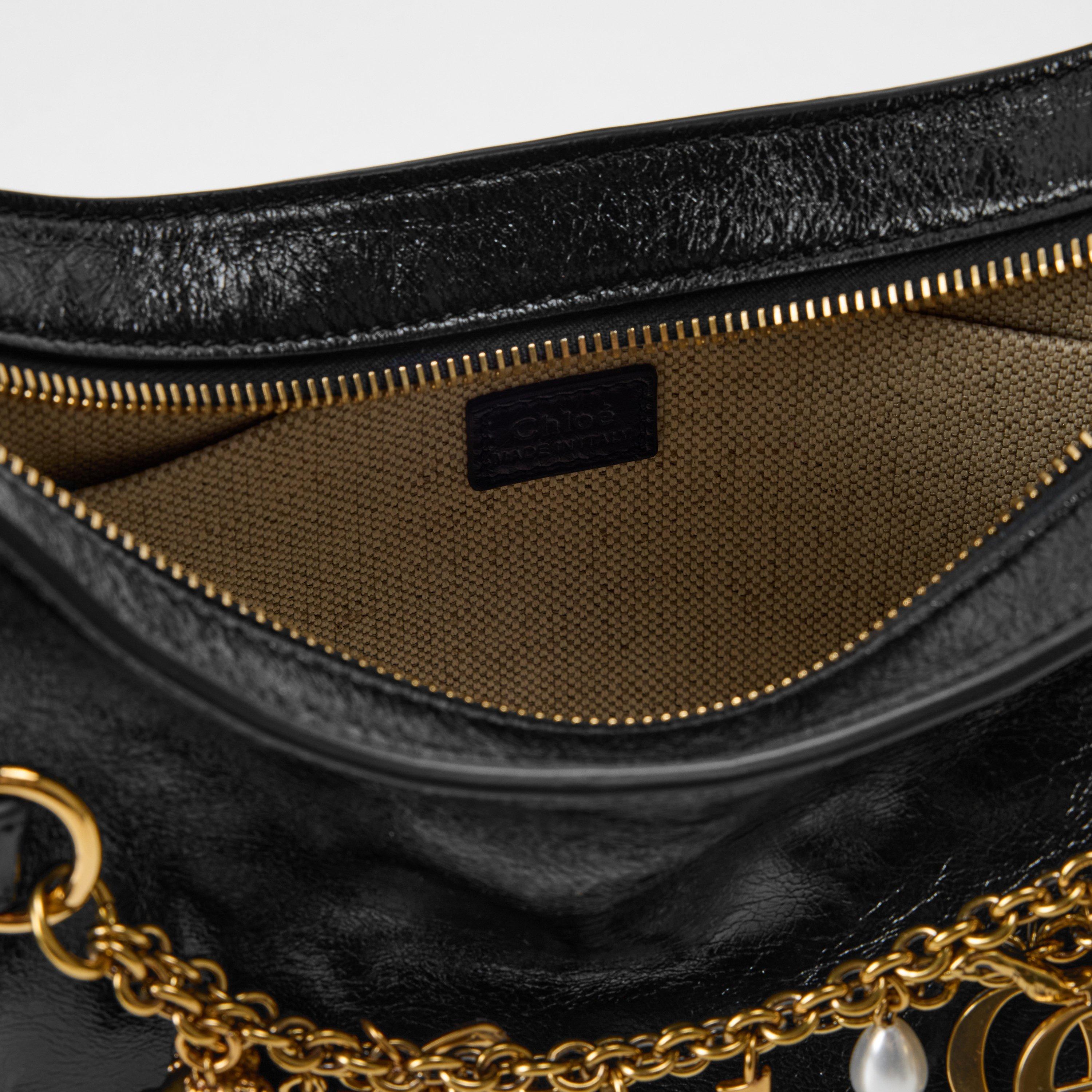 Black - Chloe - Womens Charms Hobo Bag - 5