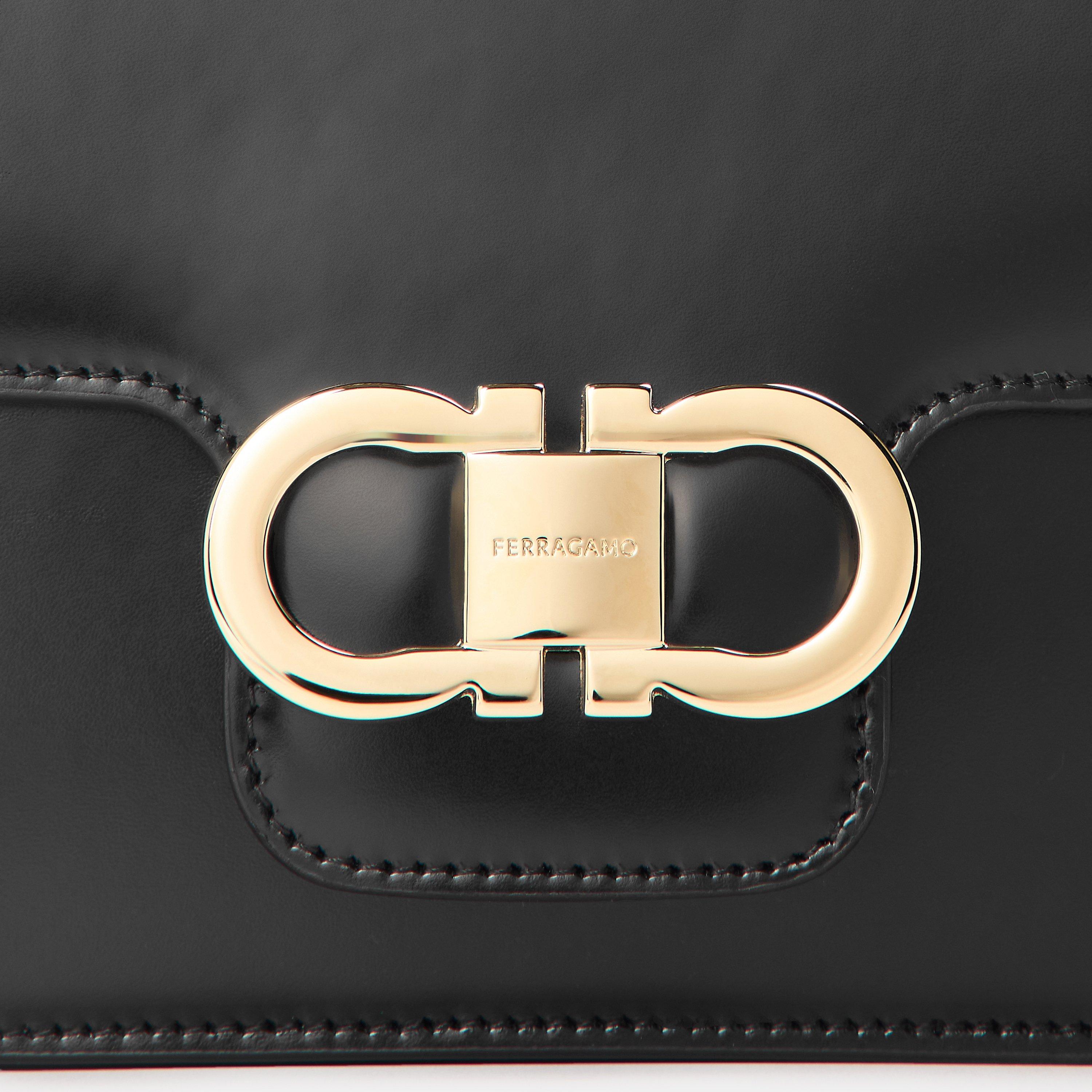 Nero - Ferragamo - Women's Double G Shoulder Bag - 4