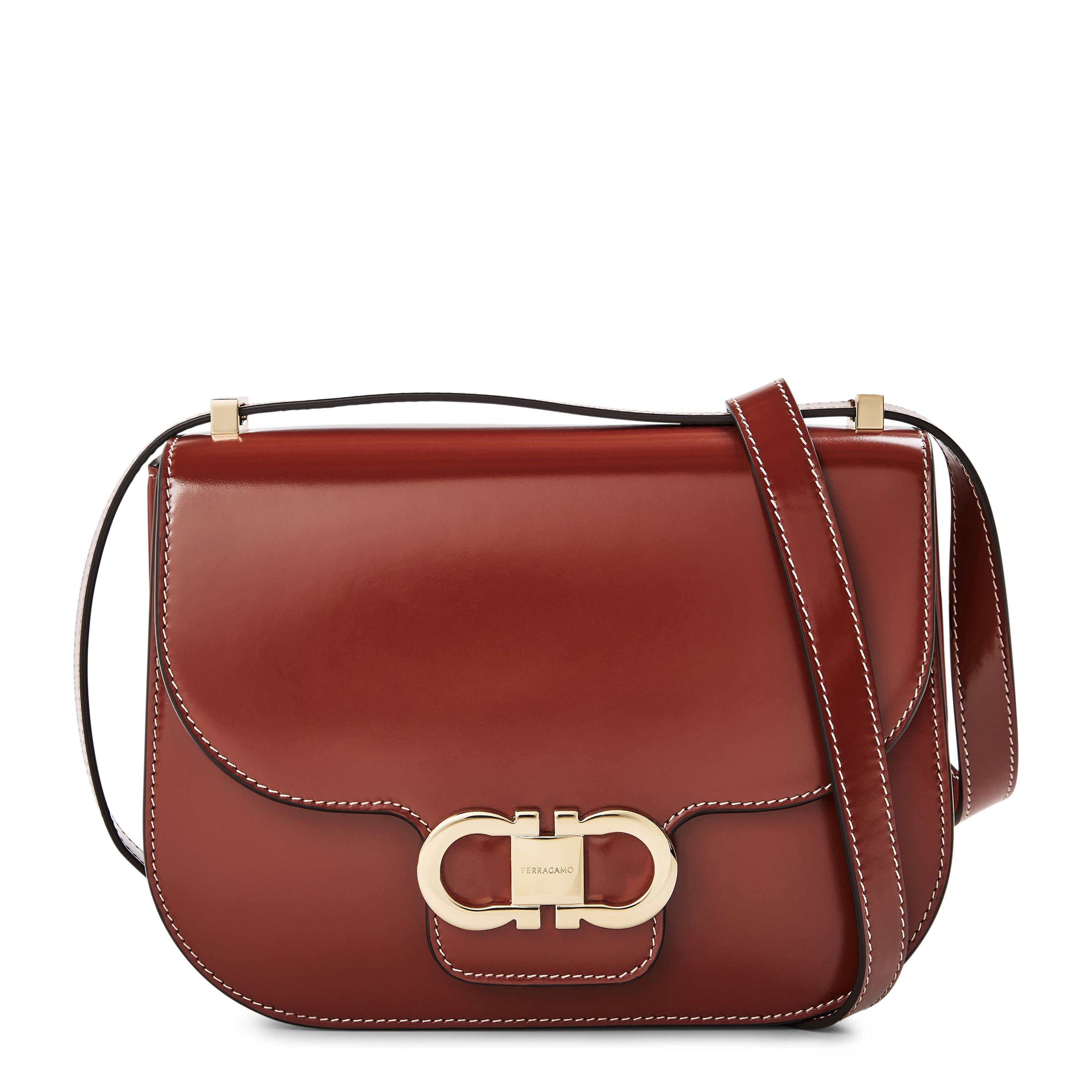 Ferragamo Women's Double G Shoulder Bag - Dark Cognac
