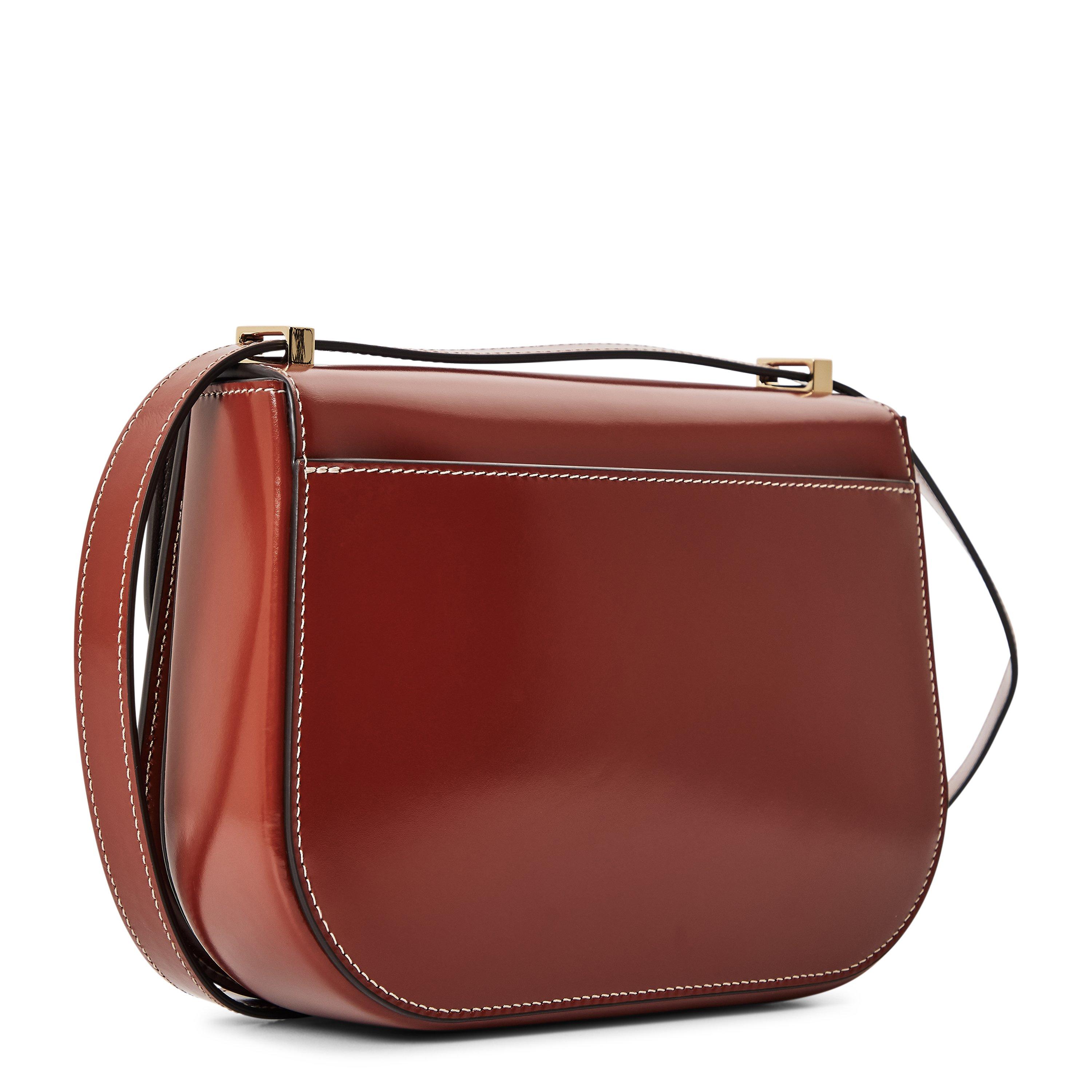 Dark Cognac - Ferragamo - Women's Double G Shoulder Bag - 2