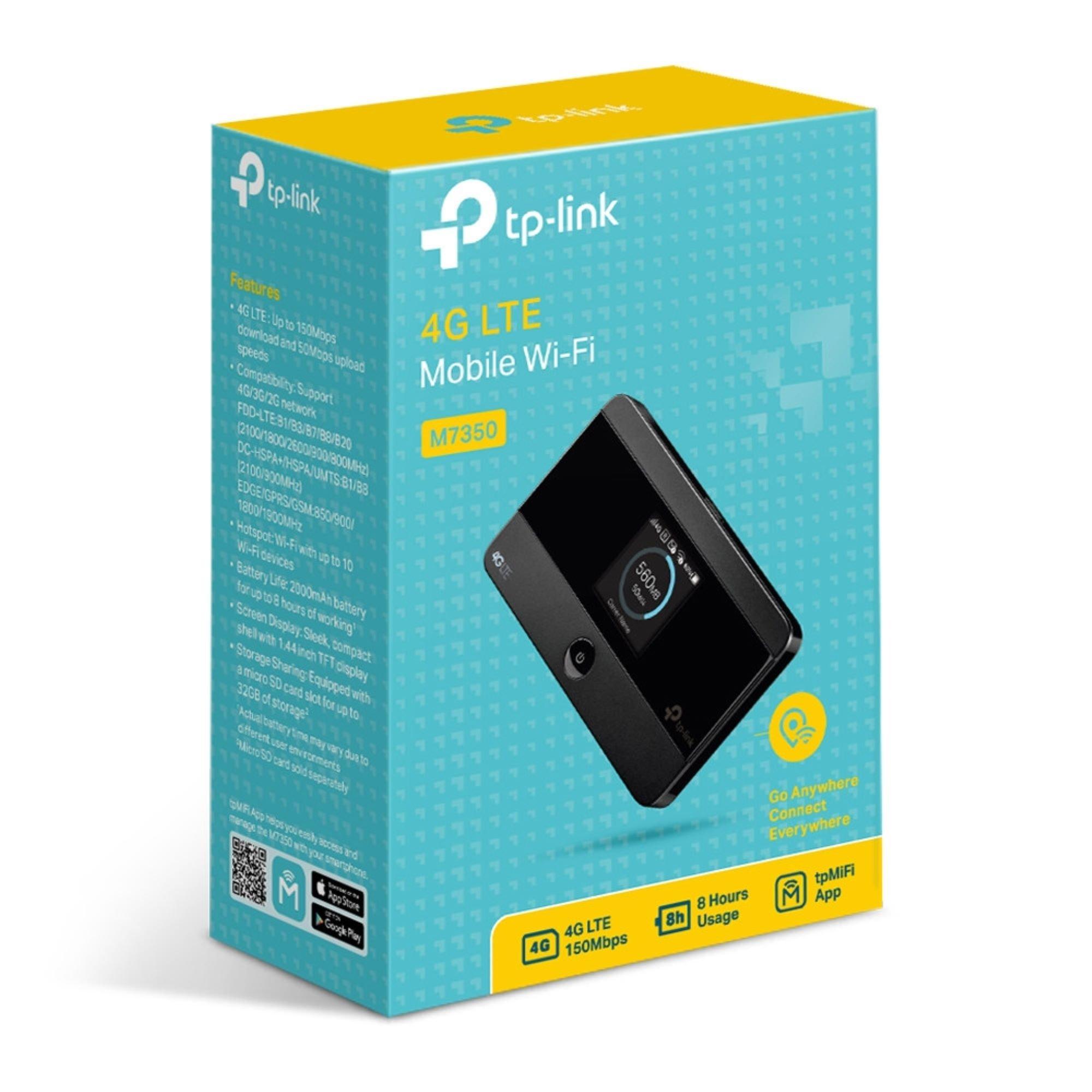 Black - TP-Link - TP-Link 4G LTE Mobile Wi-Fi - M7350 - 1