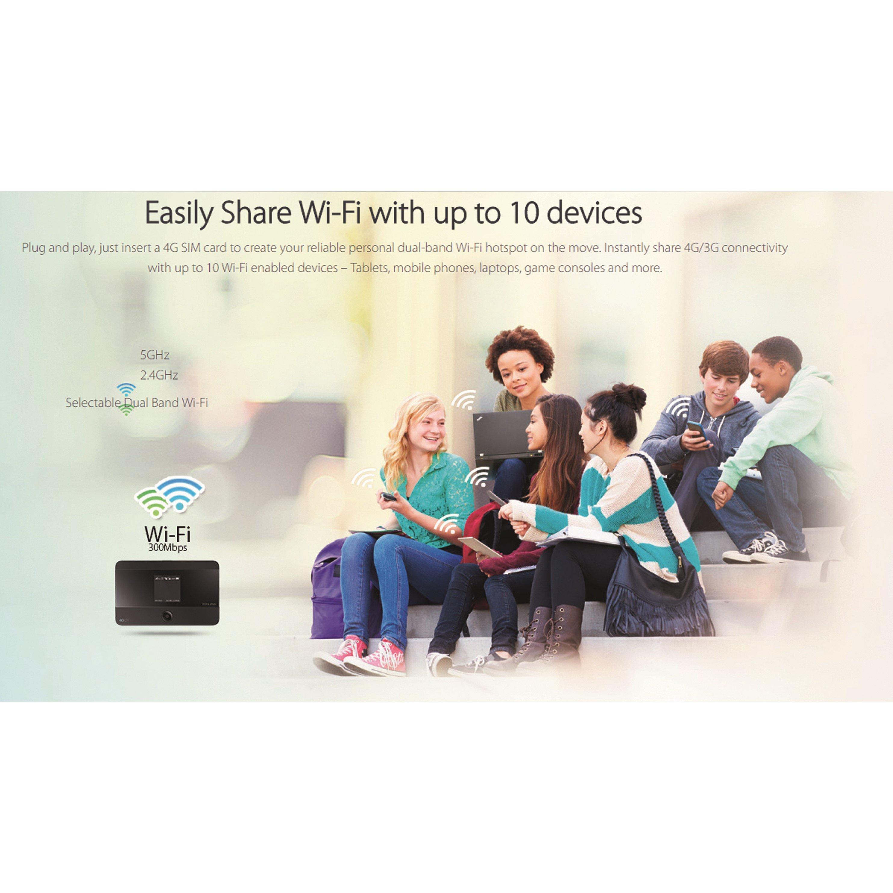 Crna - TP-Link - TP-Link 4G LTE Mobile Wi-Fi - M7350 - 9