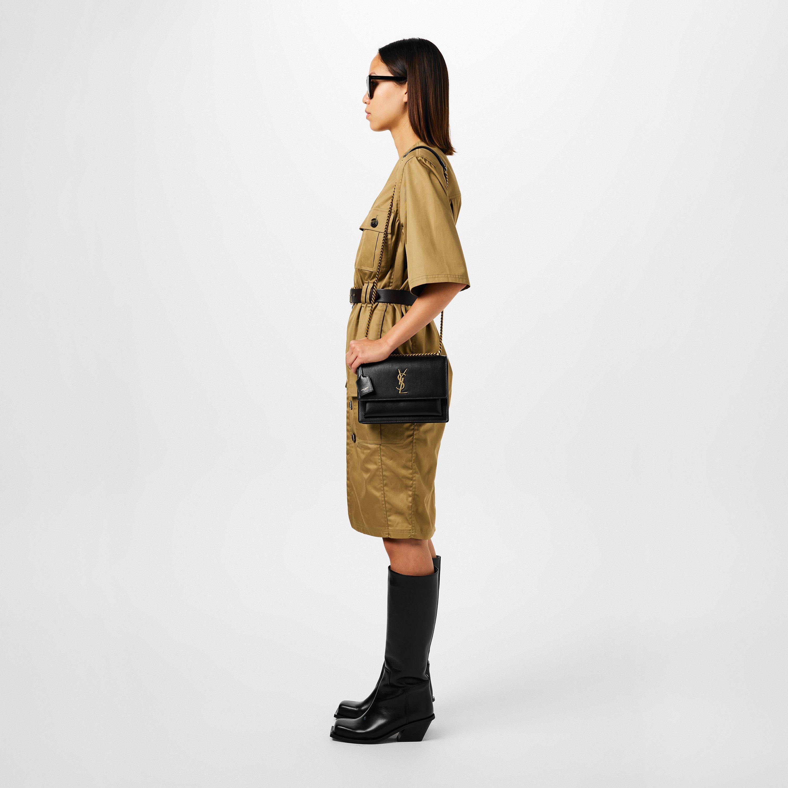 Black/Gold - Saint Laurent - Medium Sunset Bag - 5