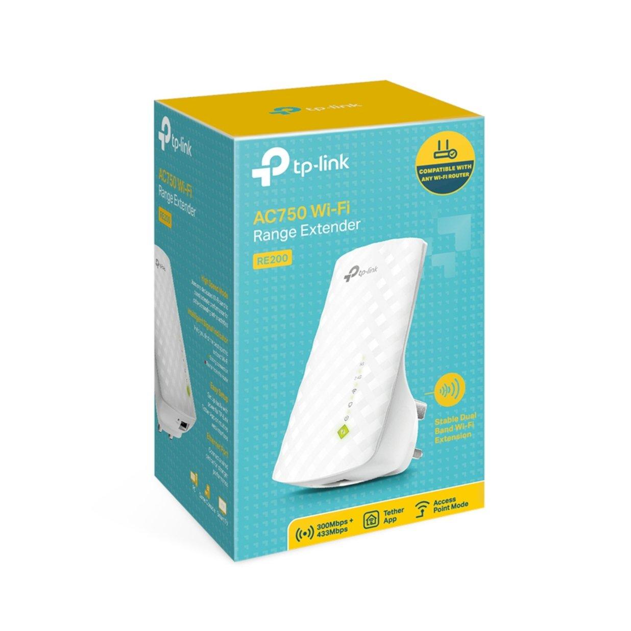Crna - TP-Link - TP-Link AC750 Wi-Fi Range Extender RE200 - 10
