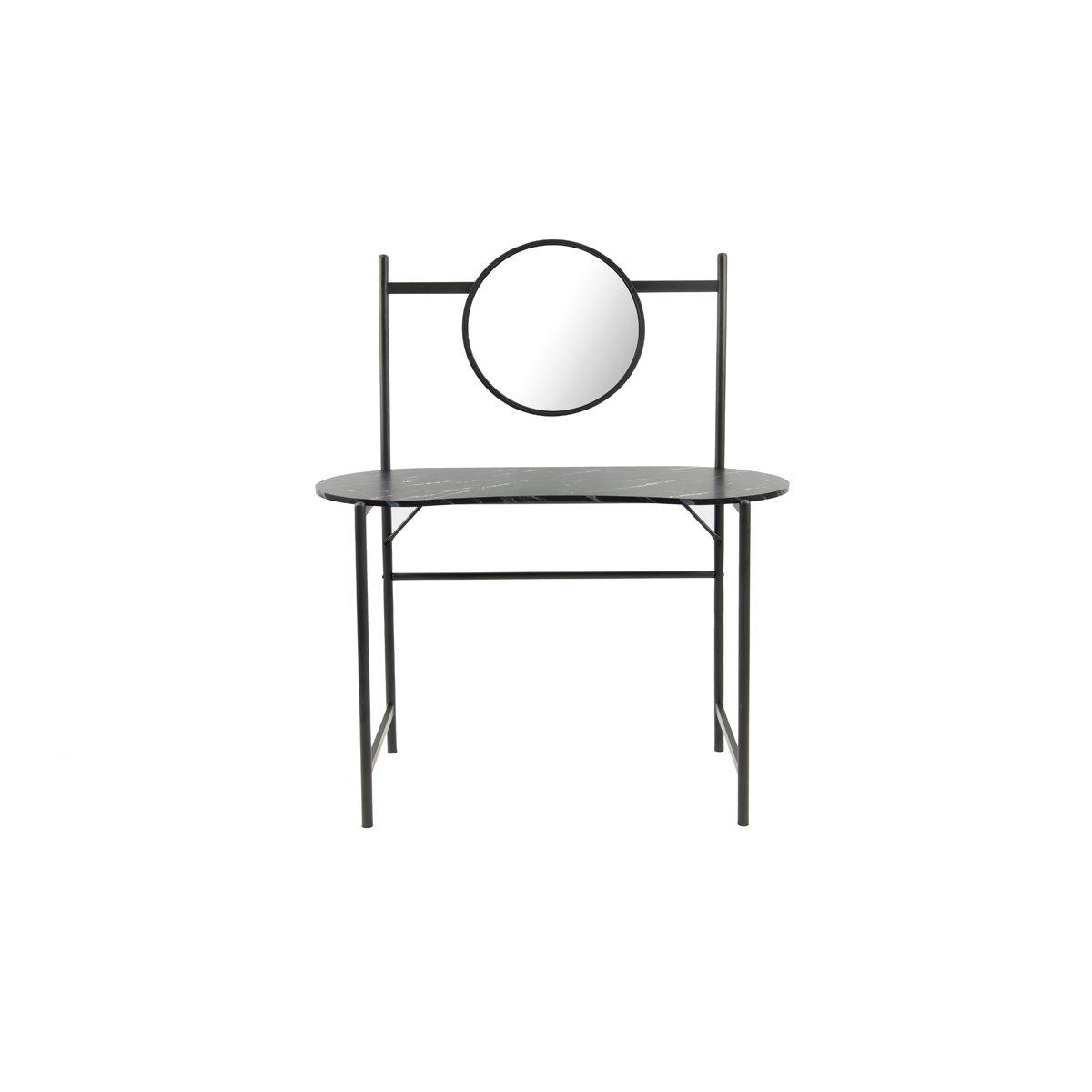 Grey - FurnitureR - ivinla LOONEY Black Dressing Table with Mirror - 1