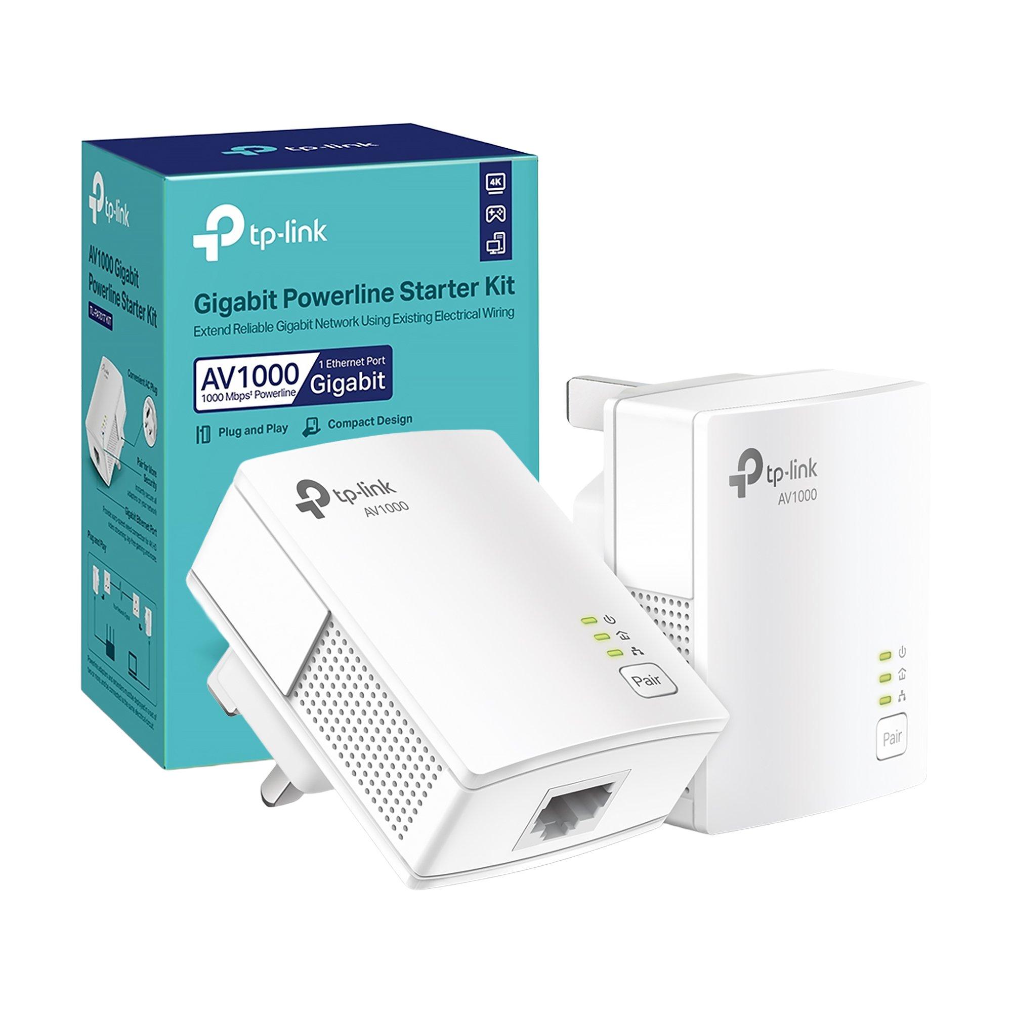 Preto - TP-Link - TP-Link TL-PA7017 KIT PowerLine network adapter 1000 Mbit/s Ethernet LAN White 2 pcs - 1