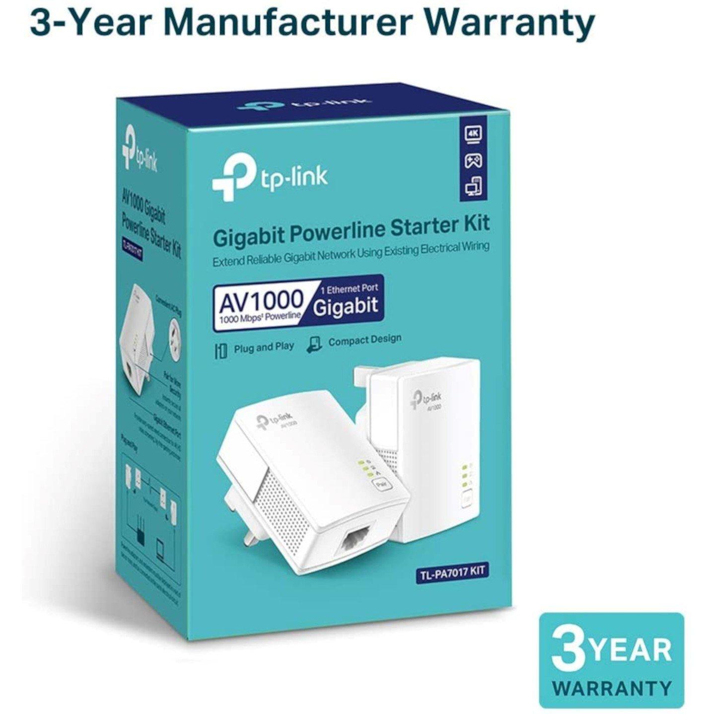 Crna - TP-Link - TP-Link TL-PA7017 KIT PowerLine network adapter 1000 Mbit/s Ethernet LAN White 2 pcs - 6