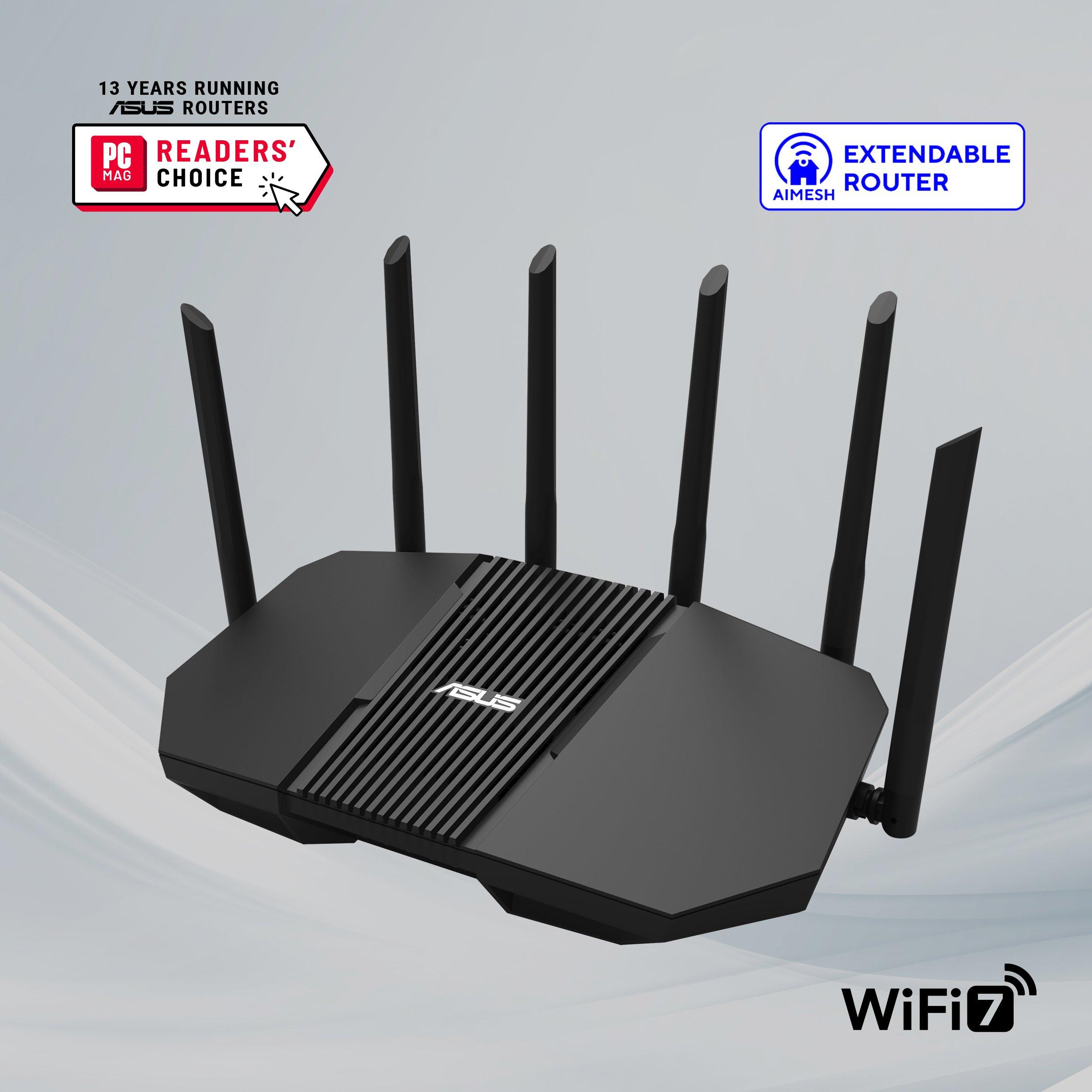 Noir - ASUS - ASUS RT-BE90U Tri-band WiFi 7 AiMesh Extendable Router - 1